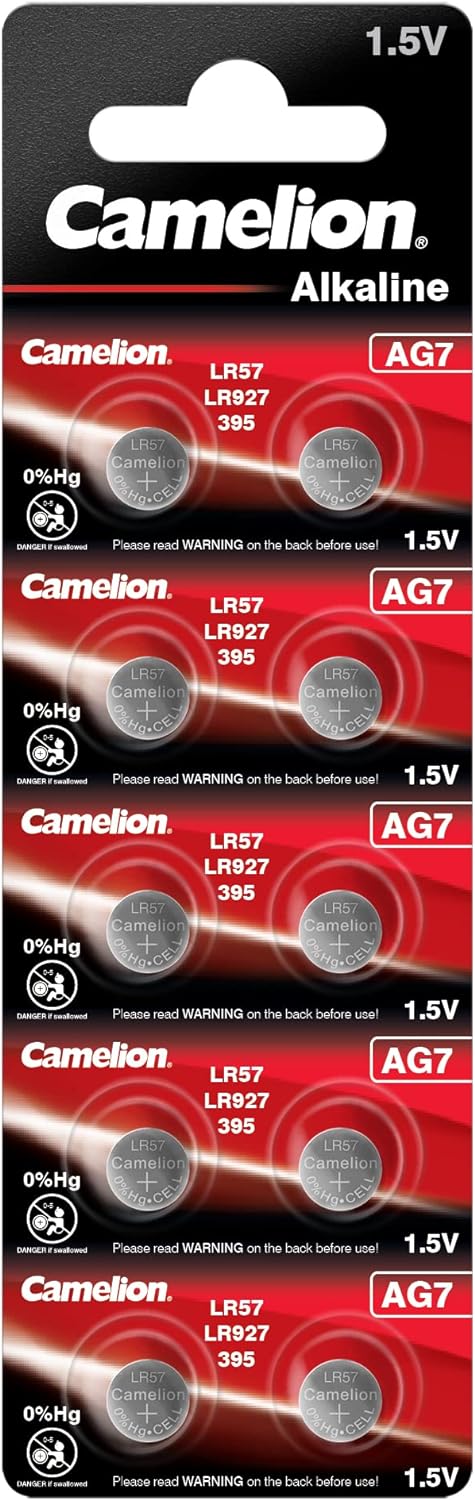 Camelion Alkaline Knopfzelle AG7 / LR57 / LR927 / 395 Batterien 10er Pack