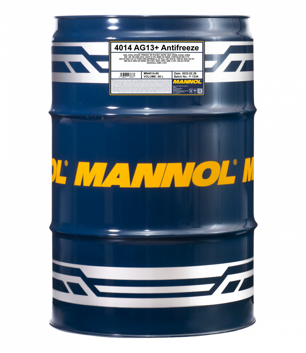 Mannol 4014 Kühlerfrostschutz Antifreeze AG13+ Advanced -40 Fertigmischung 60 Liter