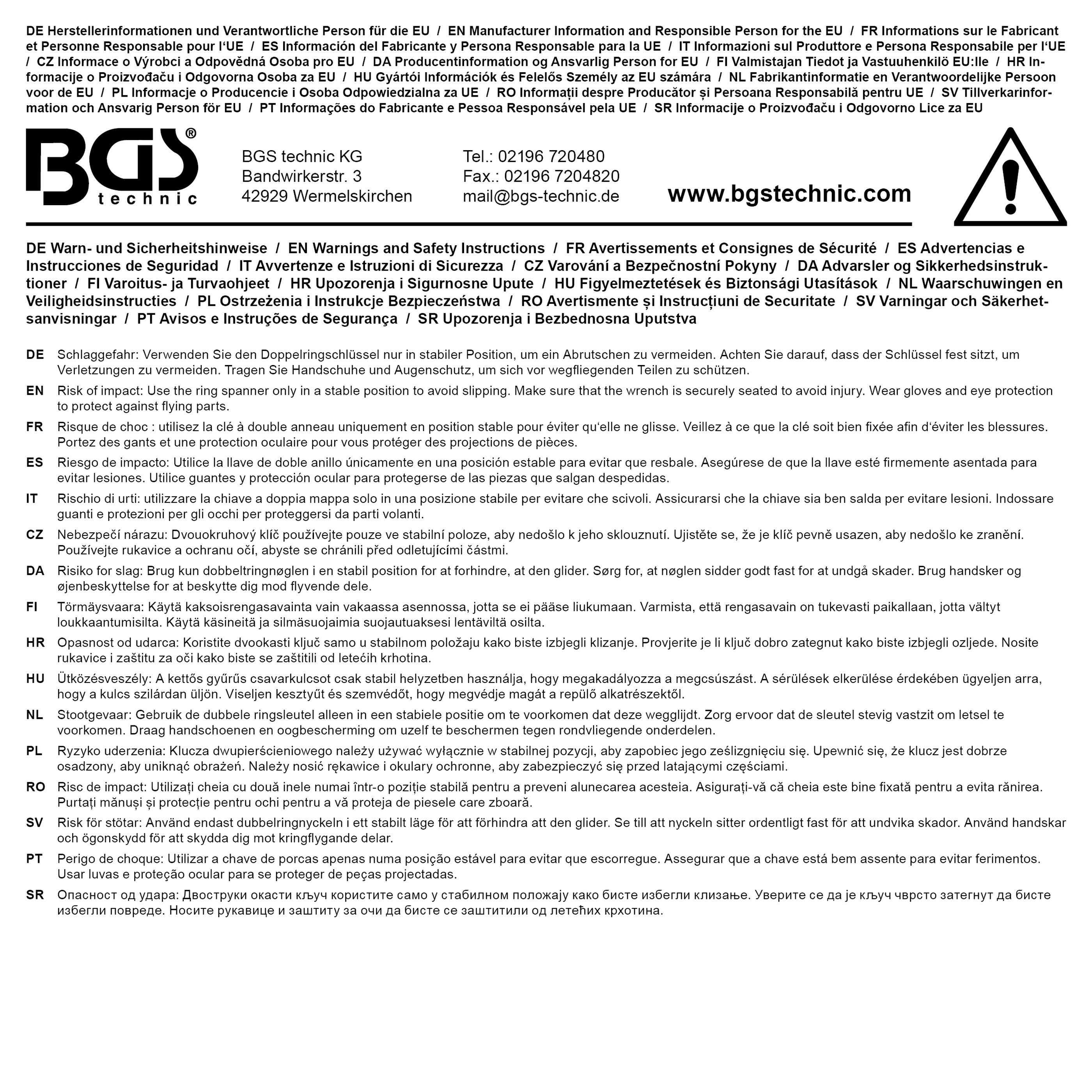 BGS Doppel-Ringschlüssel | extra flach | SW 25 x 28 mm