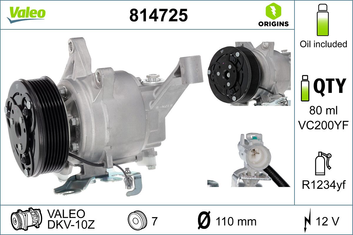 Kompressor, Klimaanlage “VALEO  , DKV-10Z , VALEO ”