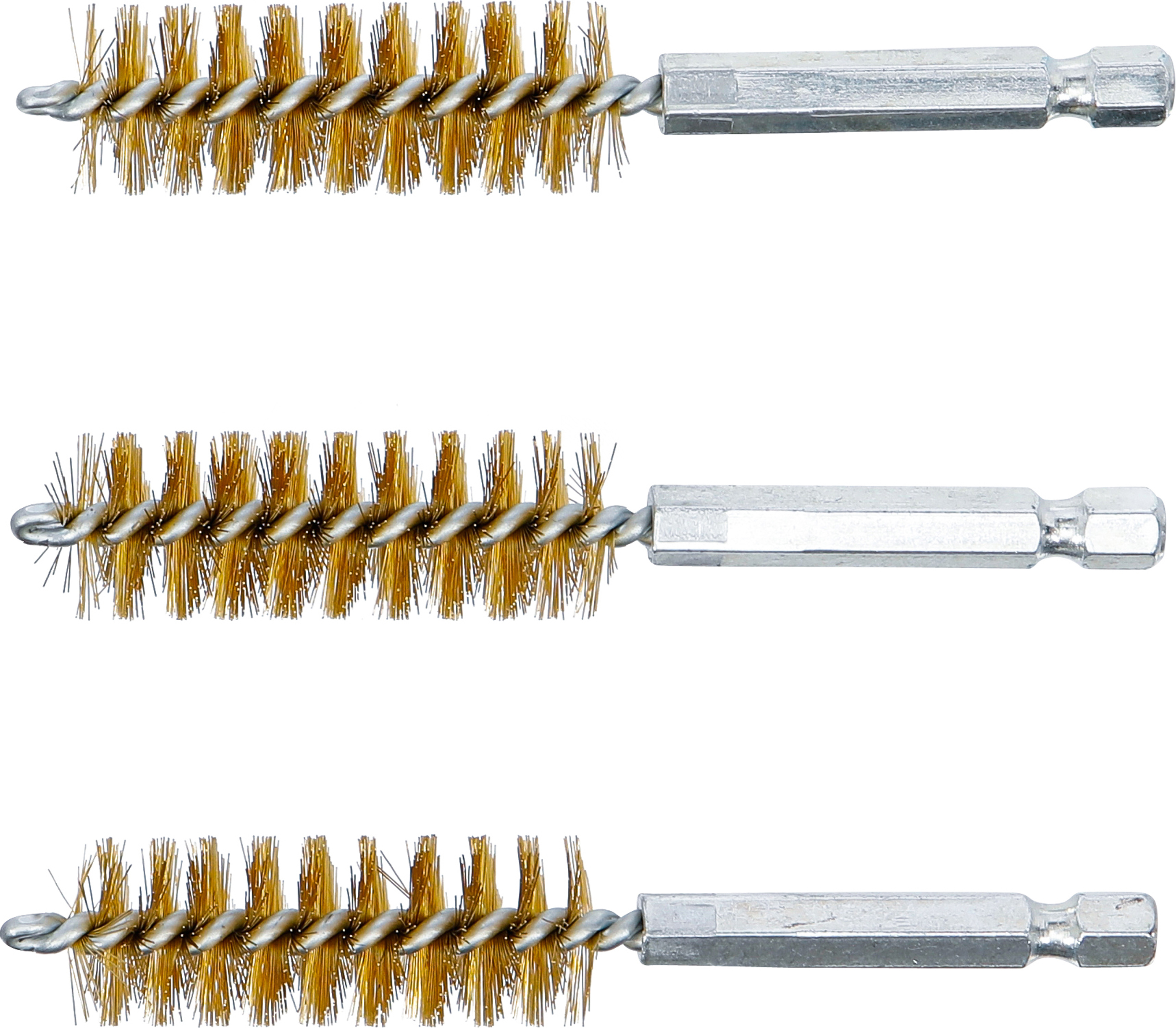 BGS Messingbürste | 16 mm | Antrieb Außensechskant 6,3 mm (1/4") | 3-tlg.