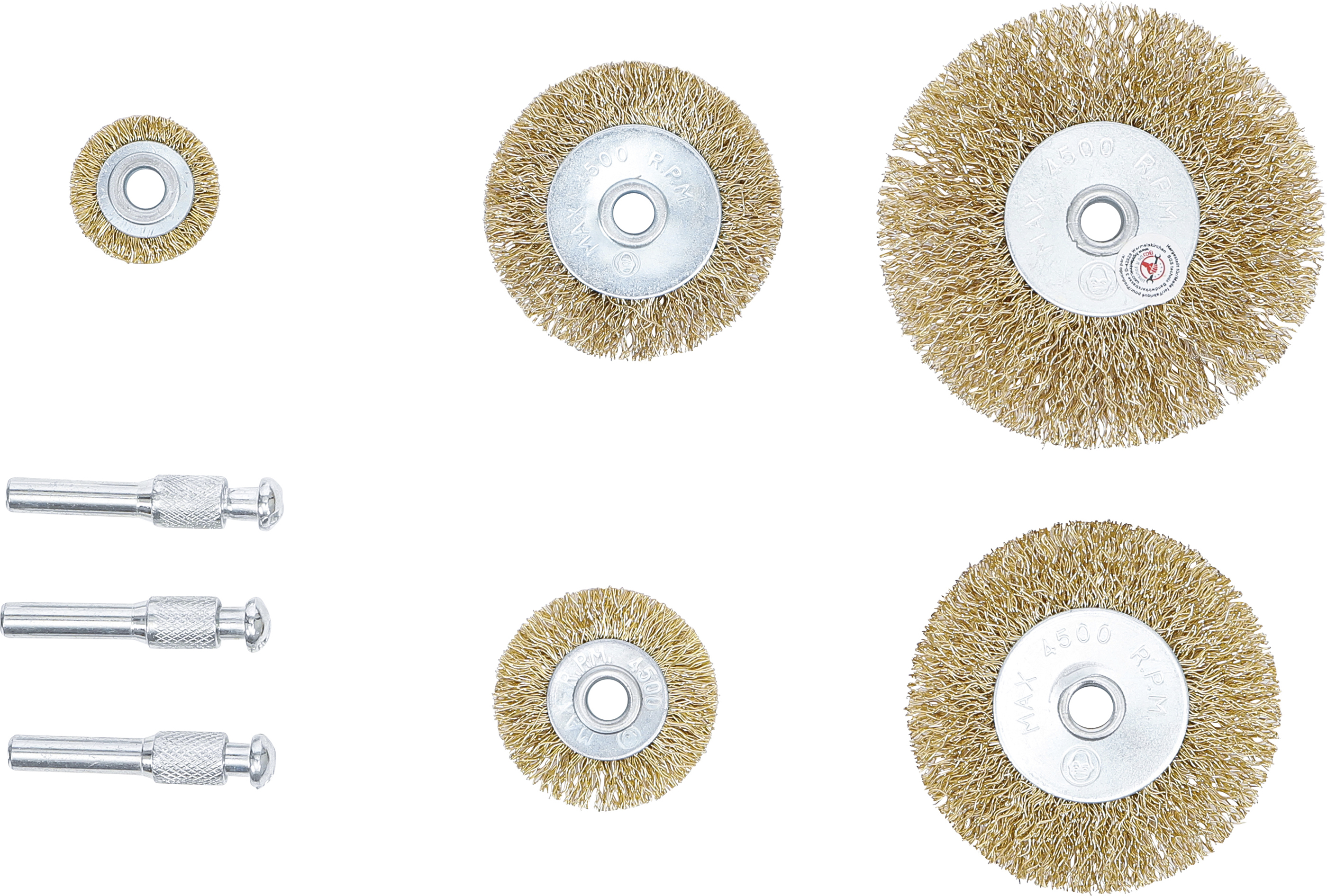 BGS Stahldraht-Bürsten-Satz | Ø 25 - 75 mm | 8-tlg.