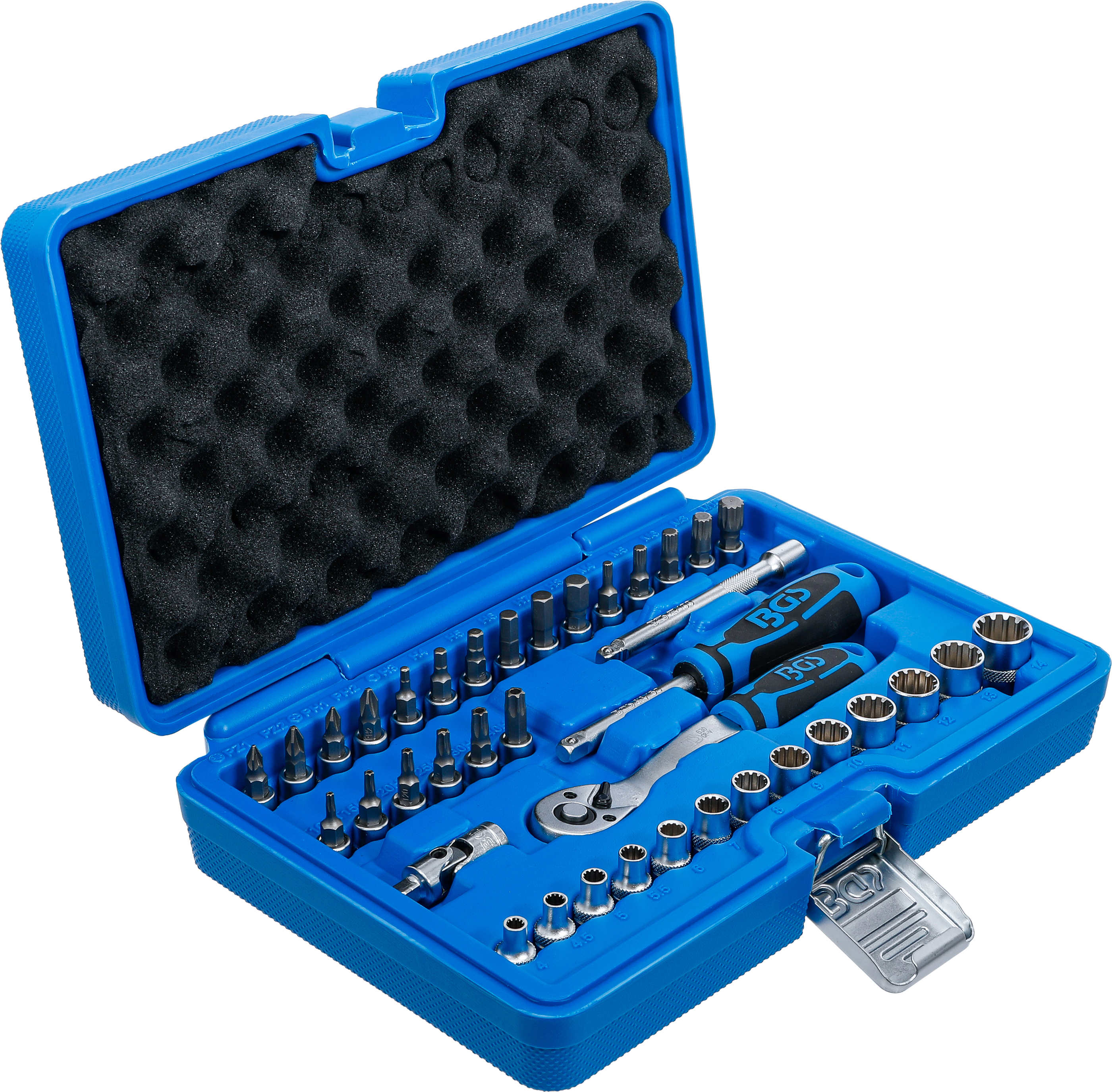 BGS Steckschlüssel-Satz Gear Lock | Antrieb 6,3 mm (1/4") | 38-tlg.