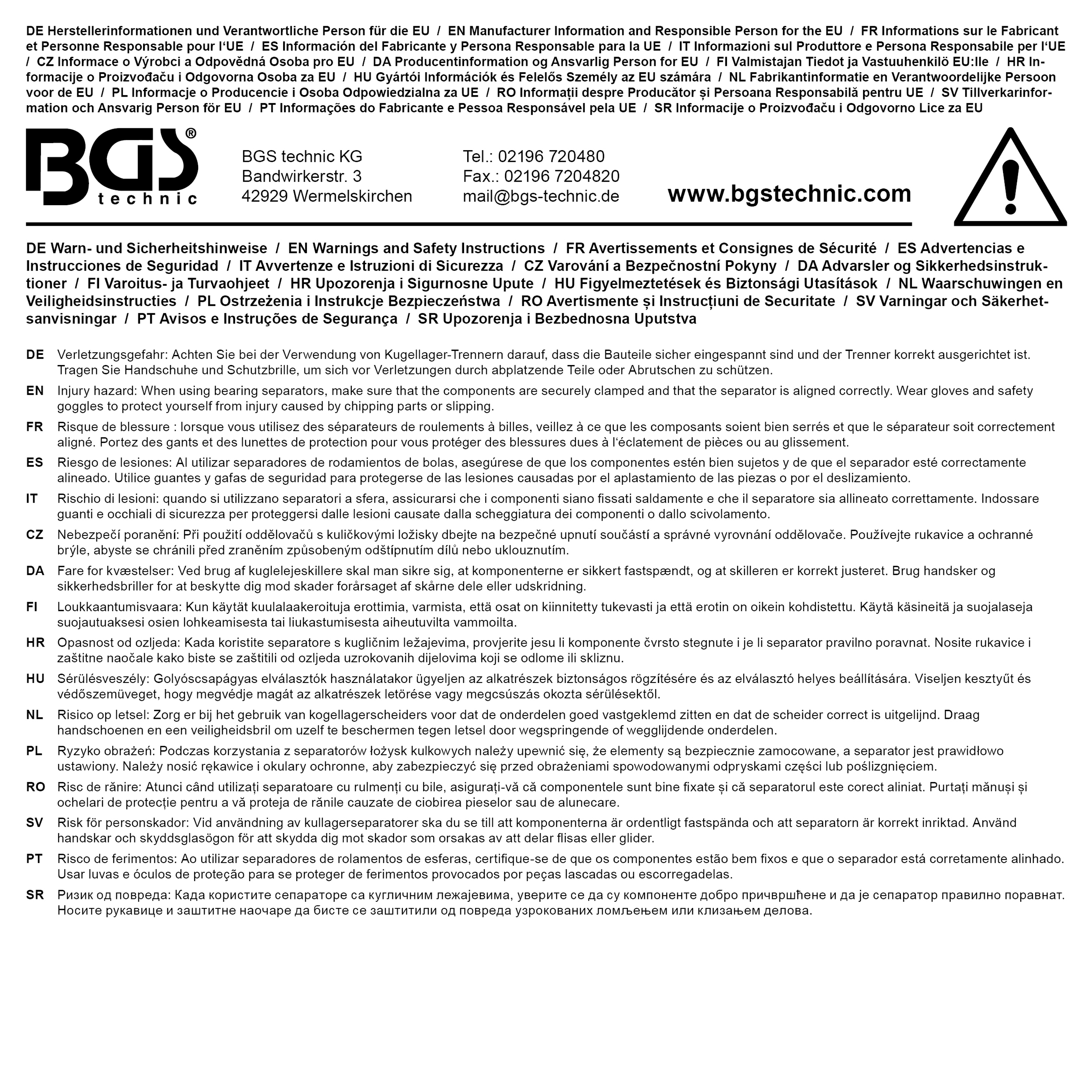 BGS Trennmesser für Kugellager | 18 - 83 mm