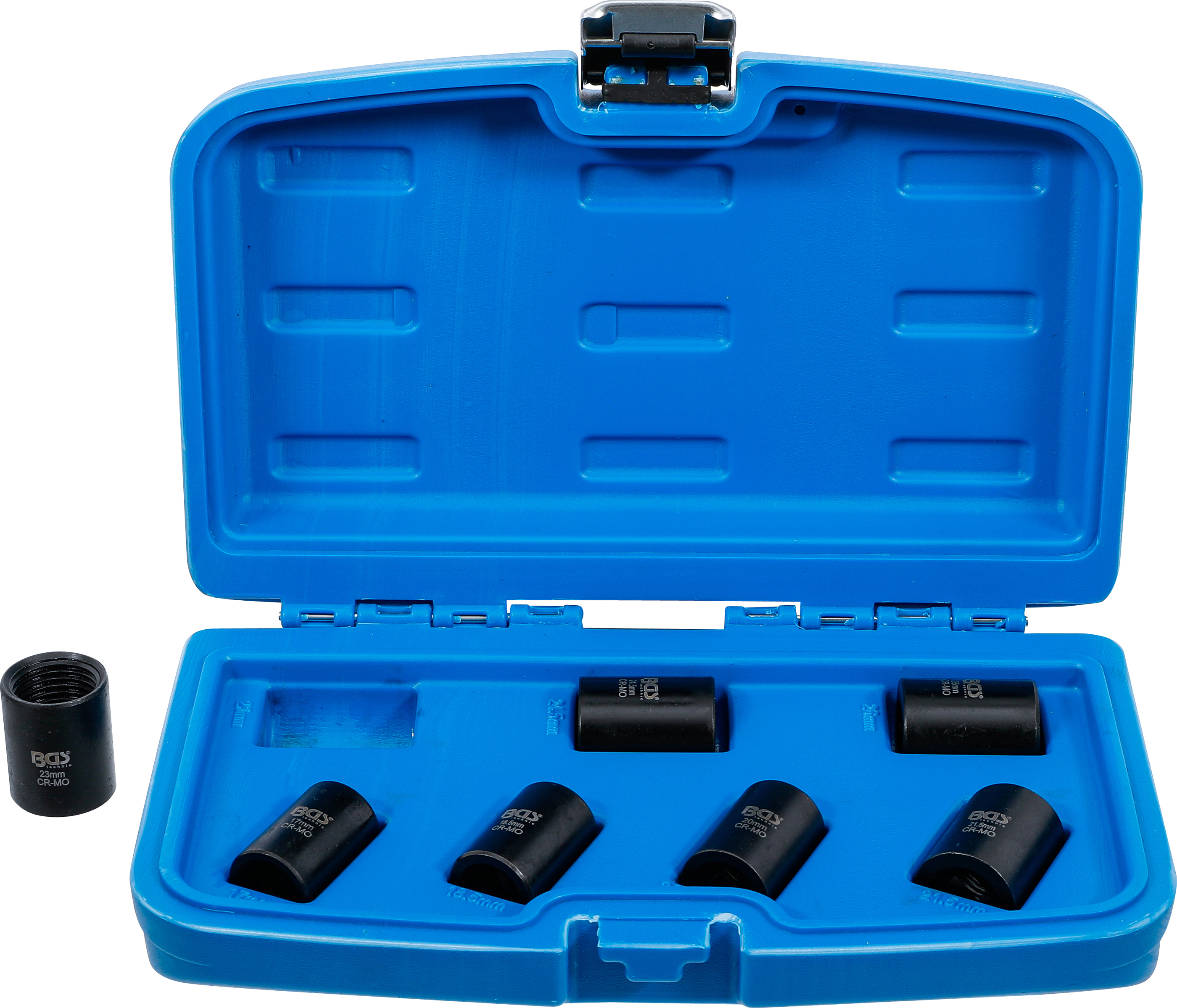 BGS Spiral-Profil-Steckschlüssel-Satz / Schraubenausdreher | Antrieb Innenvierkant 12,5 mm (1/2") | SW 17 - 26 mm | 7-tlg.