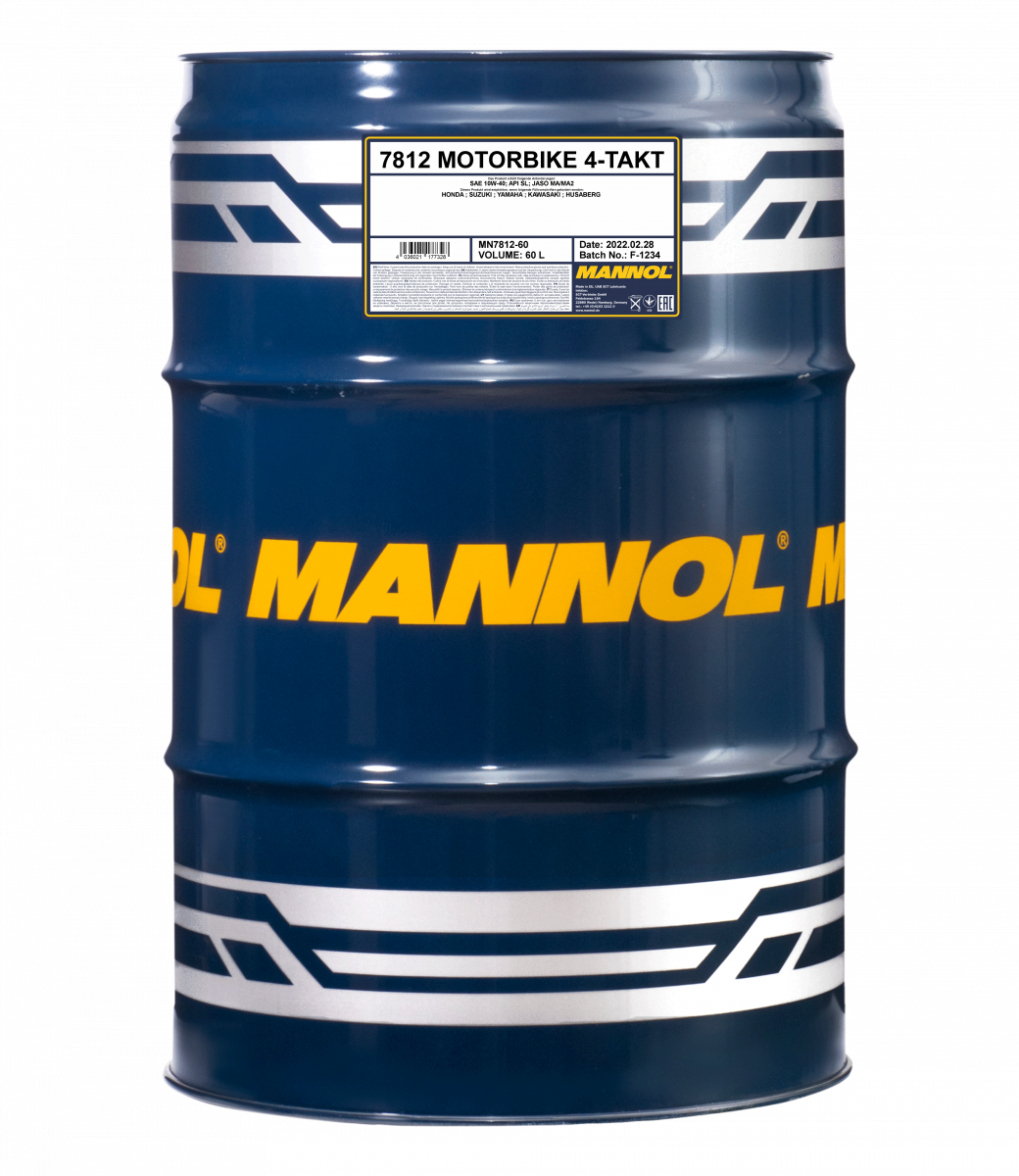 10W-40 Mannol 7812 Motorbike 4-Takt Motoröl Motorrad 60 Liter