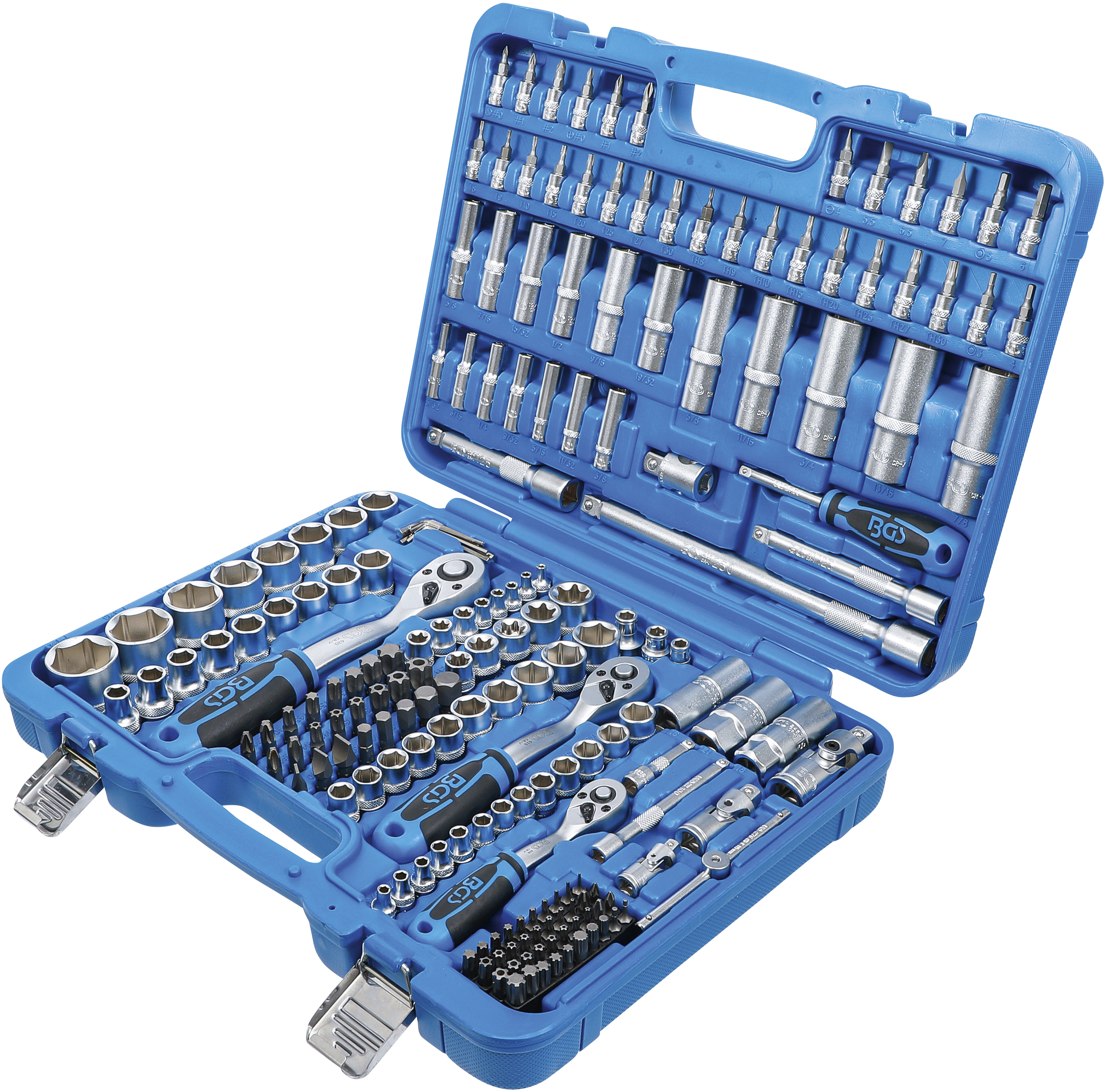 BGS Steckschlüssel-Satz Sechskant | Antrieb 6,3 mm (1/4") / 10 mm (3/8") / 12,5 mm (1/2") | Zollgrößen | 192-tlg. BGS Steckschlüssel-Satz Sechskant | Antrieb 6,3 mm (1/4") / 10 mm (3/8") / 12,5 mm (1/2") | Zollgrößen | 192-tlg.