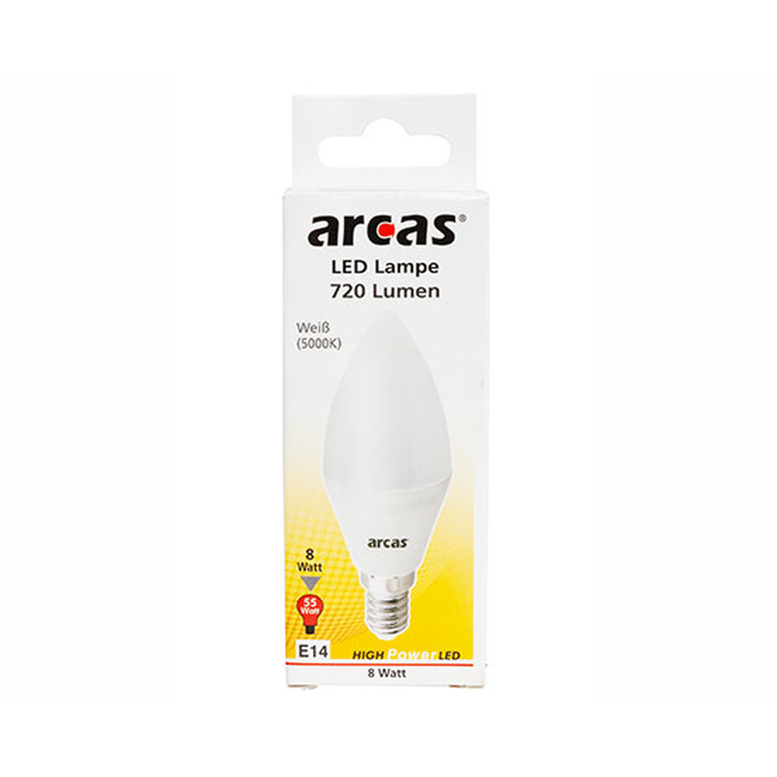 Arcas E14 LED Lampe Birne 8W 5000K 720 Lumen Tageslicht