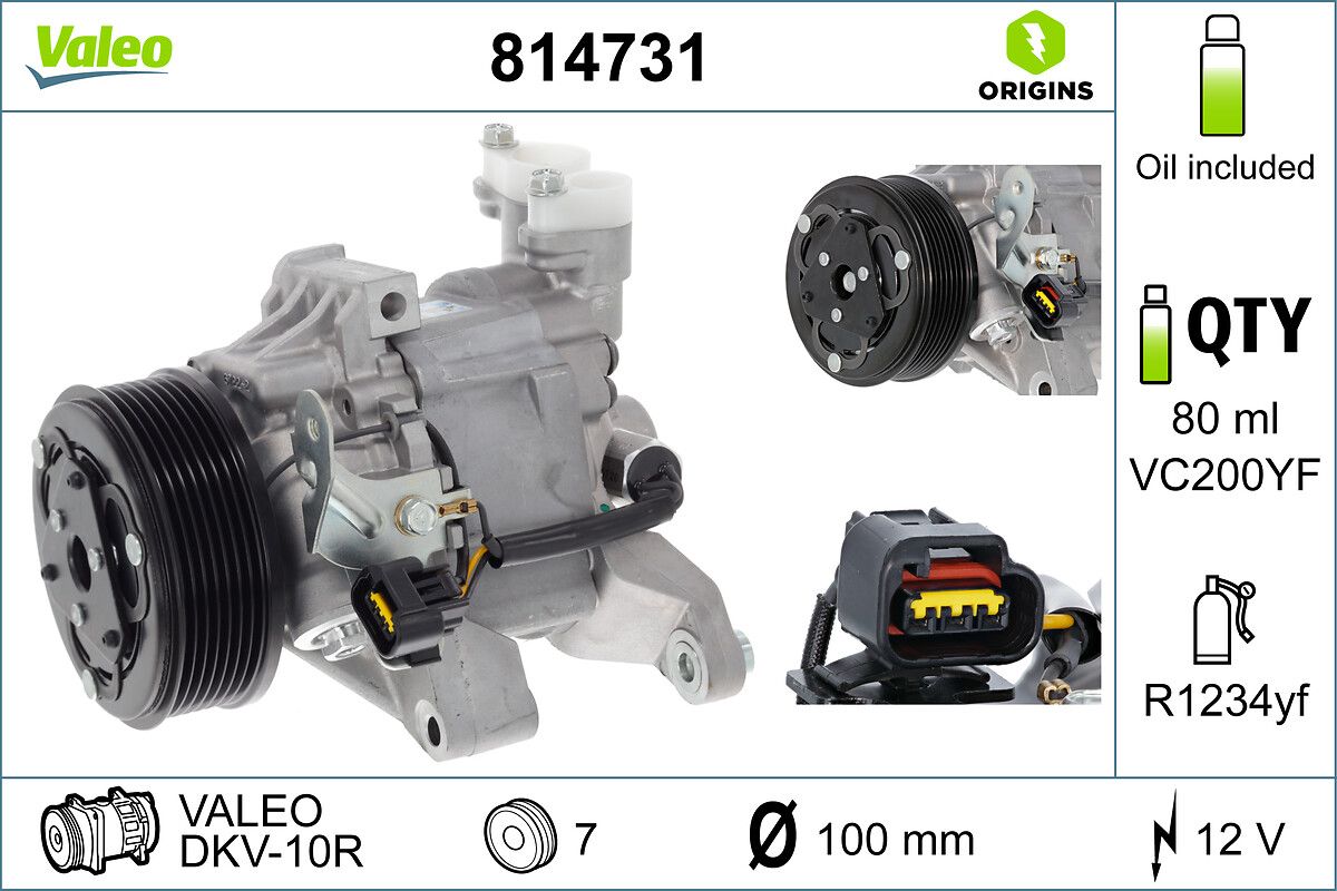 Kompressor, Klimaanlage “VALEO  , DKV-10R , VALEO ”