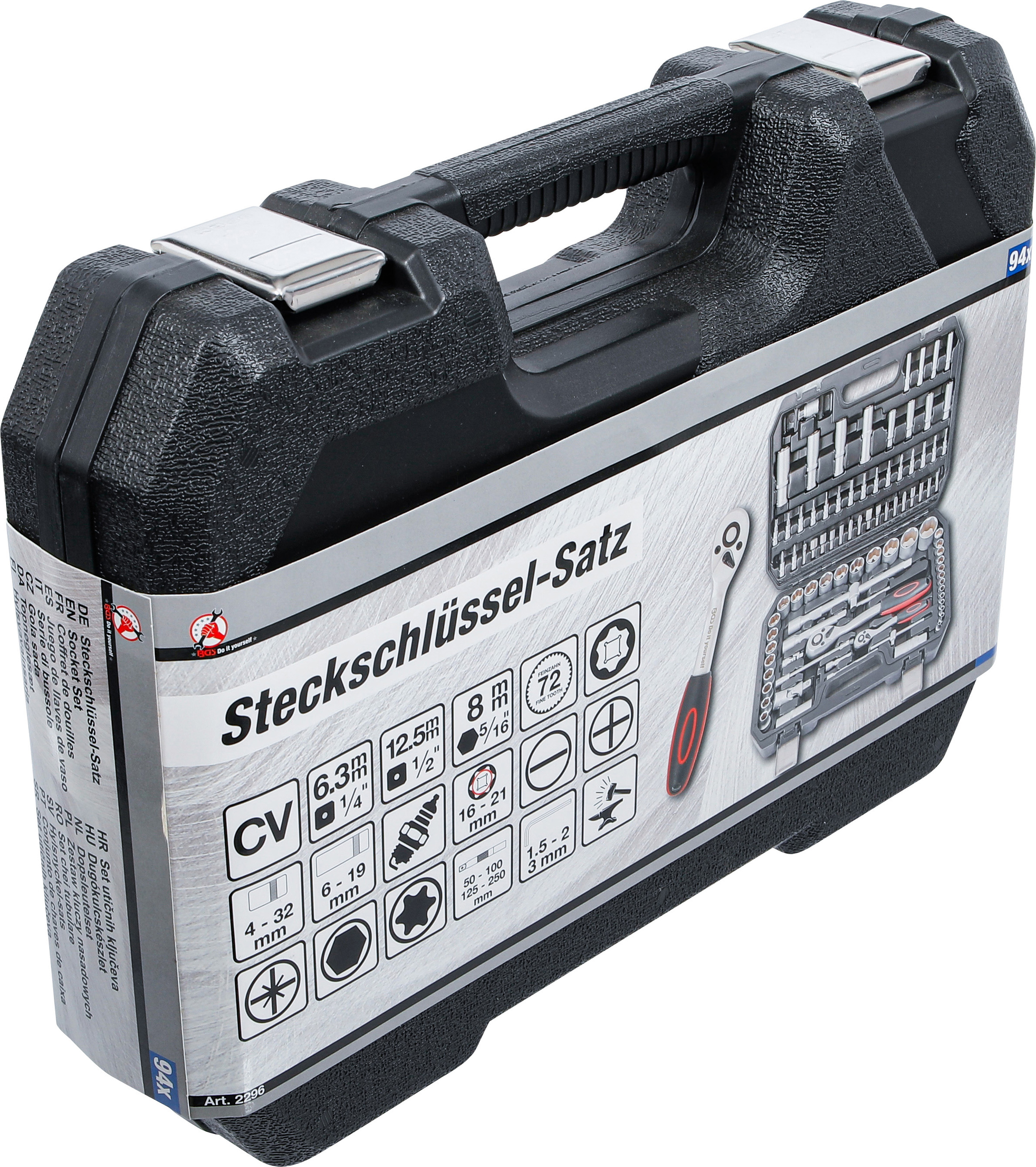 BGS Steckschlüssel-Satz | Antrieb 6,3 mm (1/4") / 12,5 mm (1/2") | 94-tlg.