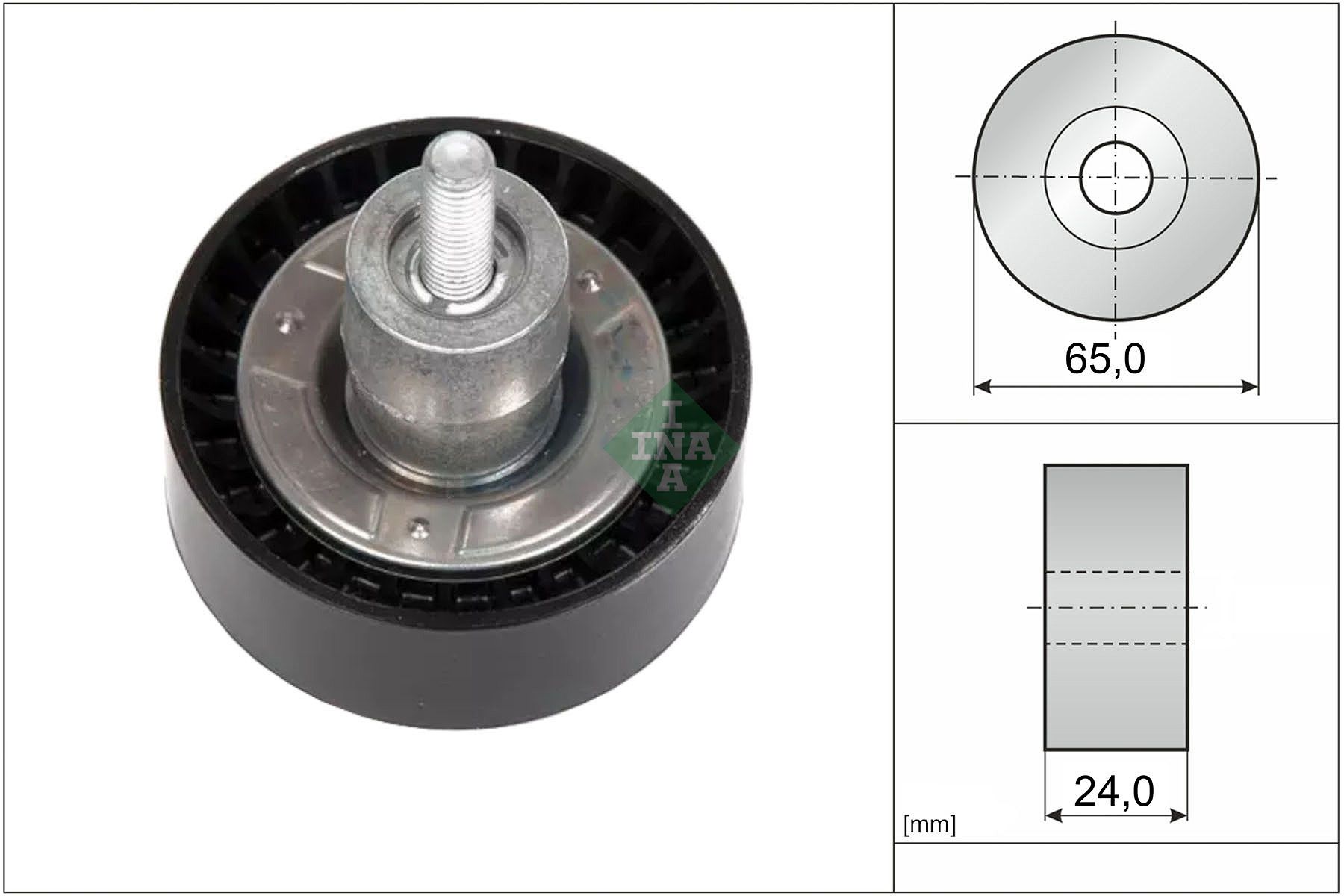 Umlenk-/Führungsrolle, Keilrippenriemen 532 1043 10 “Schaeffler INA 65 mm, 24 mm”