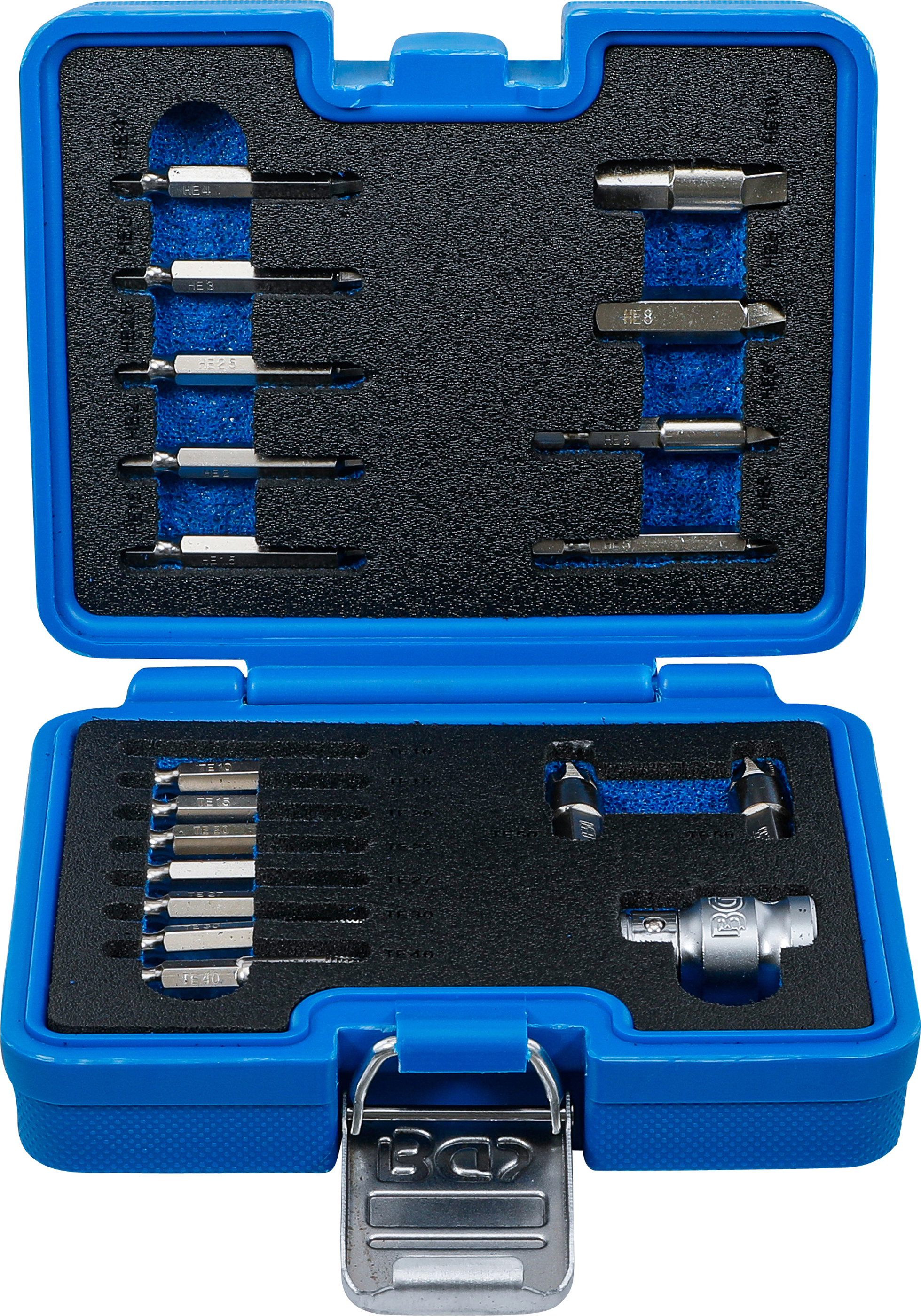 BGS Schraubenausdreher-Satz | für Innensechskant 1,5 - 10 mm / T-Profil (für Torx) | T10 - T55 | 19-tlg.