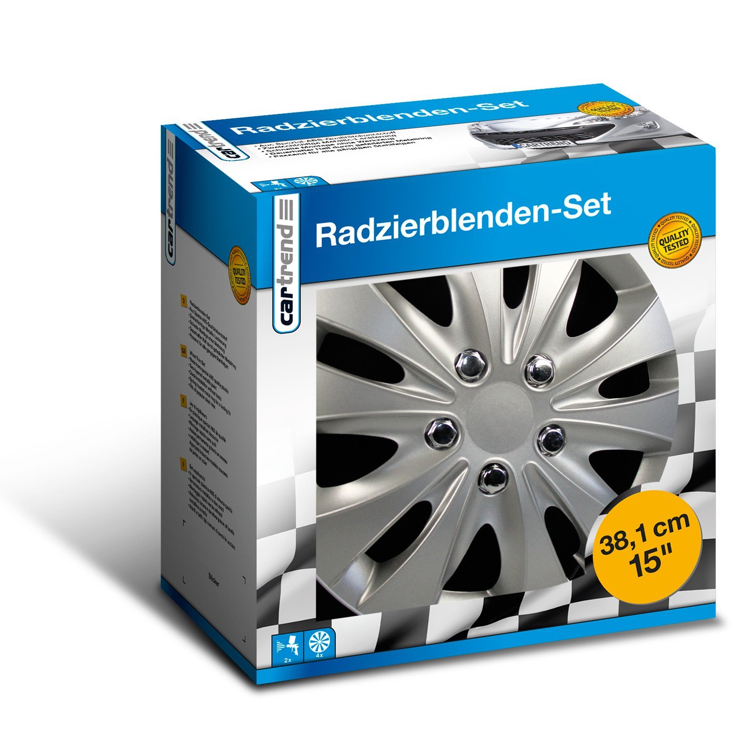 Cartrend Radzierblende Storm silber 4er Set