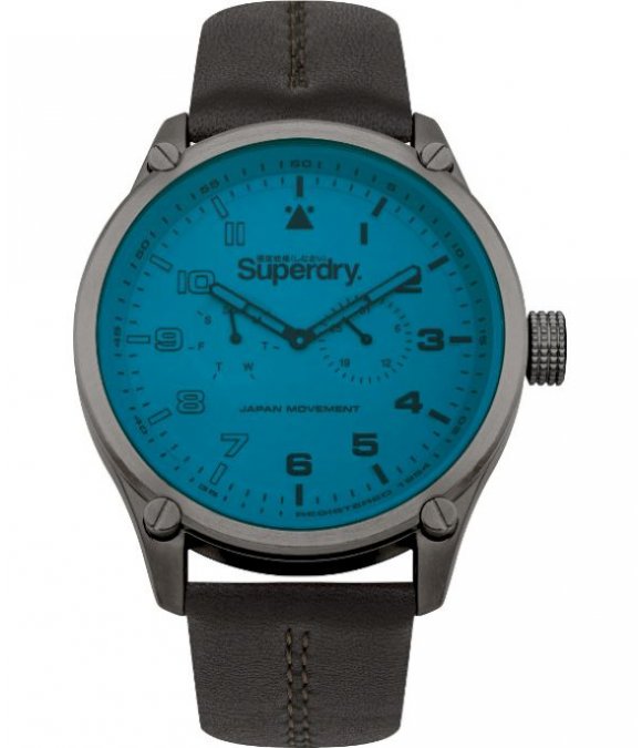 Superdry Herrenuhr SYG208UBR Herren Analog Quarz Uhr mit Leder Armband SUPER DEAL