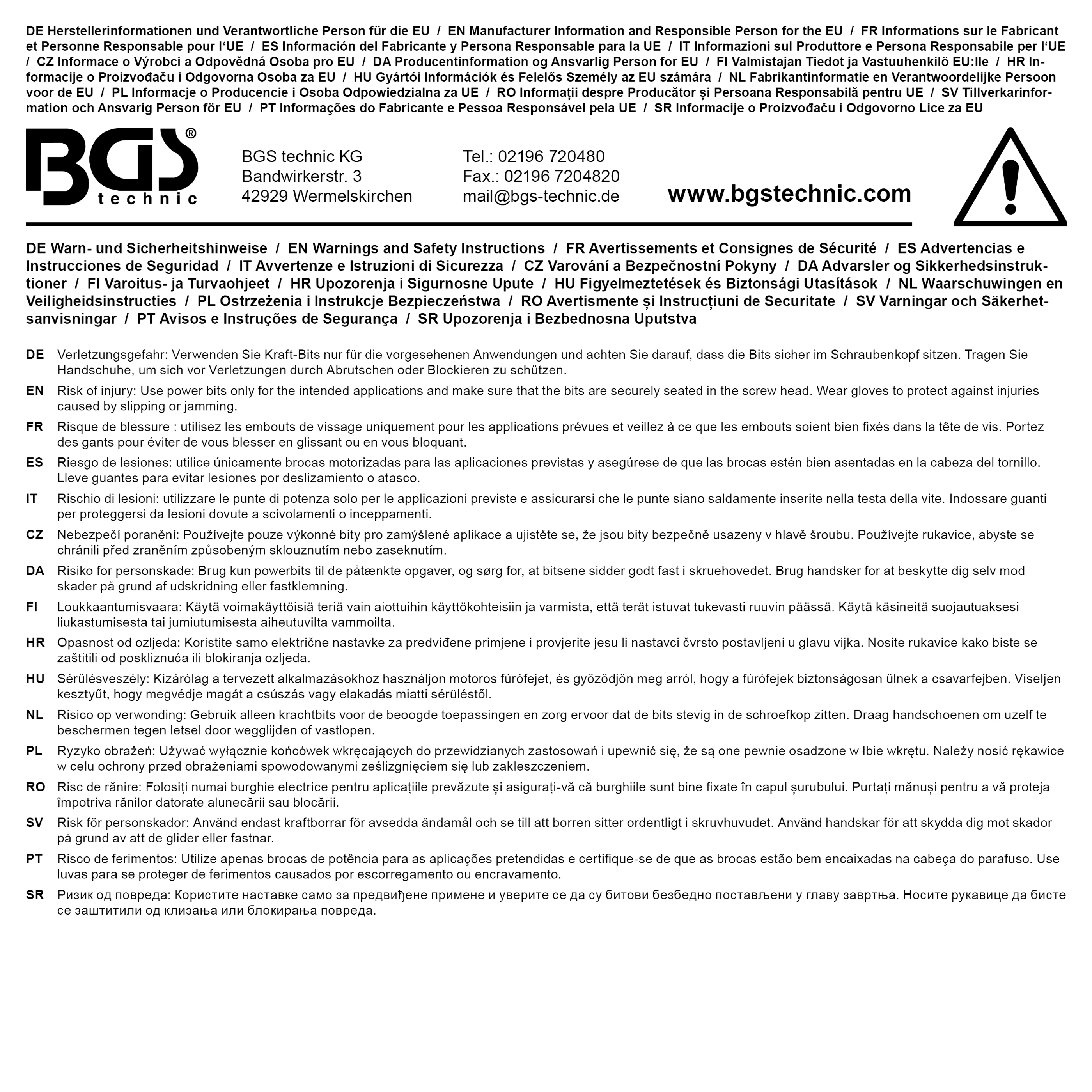 BGS Kraft-Bit-Einsatz | Länge 42 mm | Antrieb Innenvierkant 12,5 mm (1/2") | T-Profil (für Torx) T80