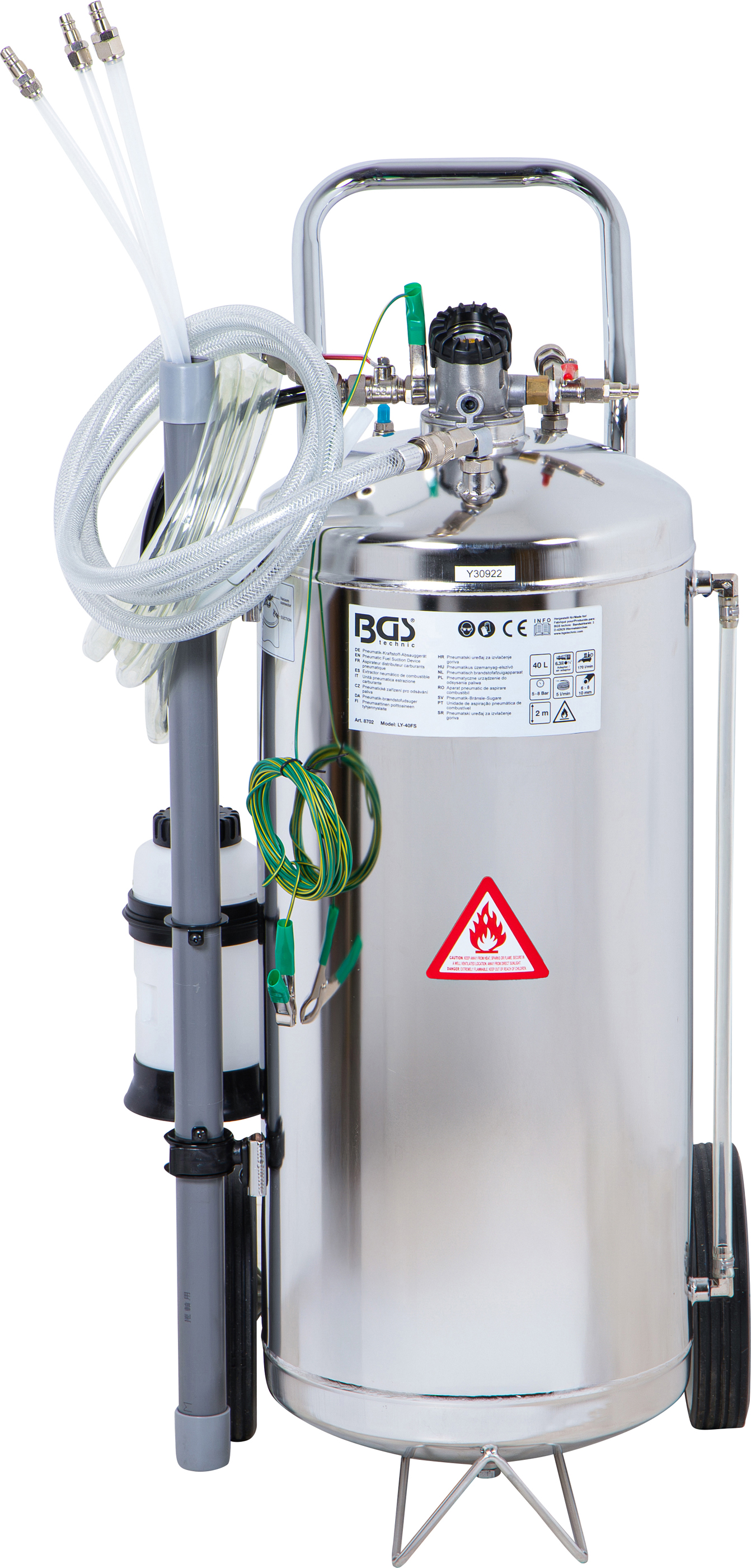 BGS Pneumatik-Kraftstoff-Absauggerät | 40 l