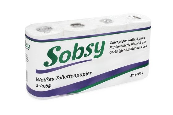 Sobsy Toilettenpapier 3-lagig hochweiß 8 Rollen