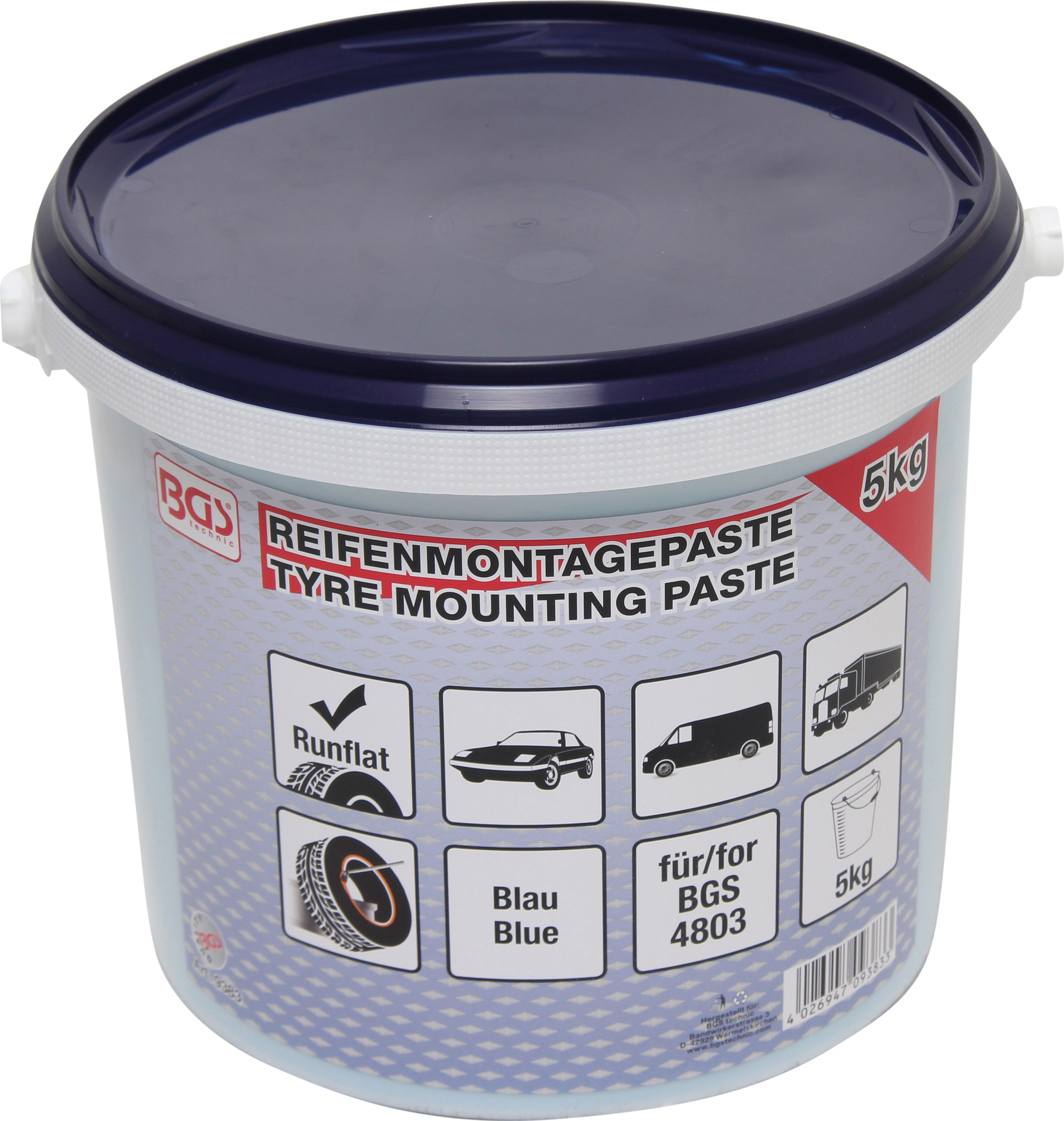 BGS Reifenmontagepaste für Run-Flat-Reifen | blau | 5 kg