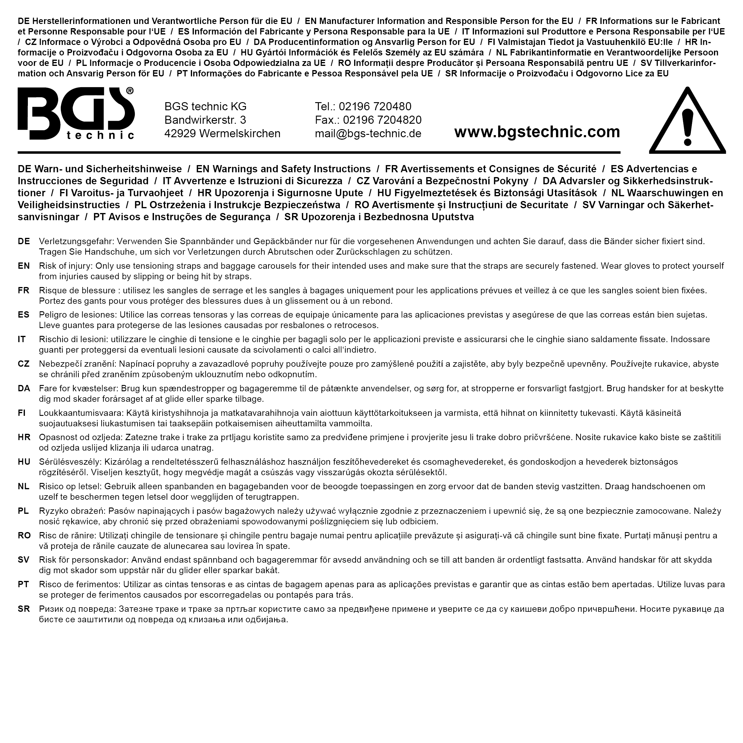 BGS Gepäckspanner-Satz | 300 - 800 mm | 10-tlg.