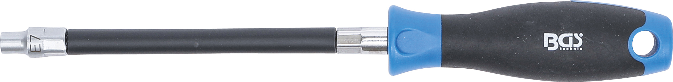 BGS Flexibler Schraubendreher mit Rundgriff | E-Profil E7 | Klingenlänge 150 mm