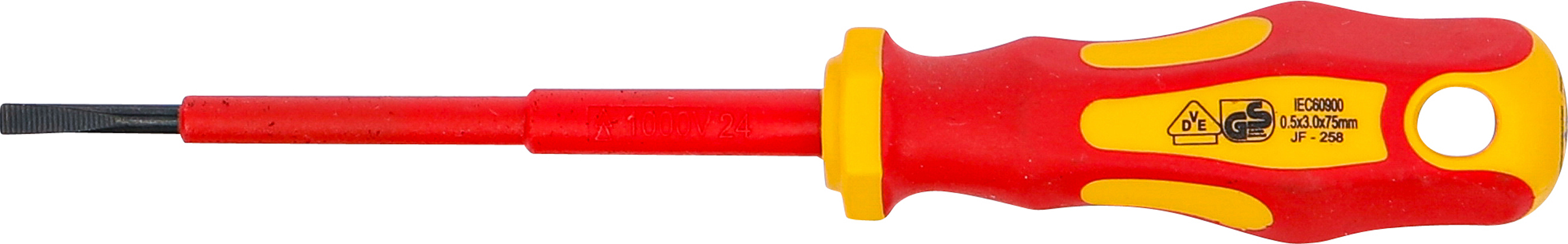 BGS VDE-Schraubendreher | Schlitz 3 mm | Klingenlänge 75 mm