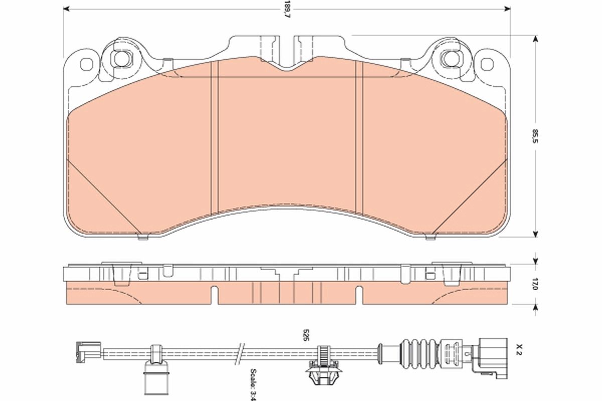 Bremsbelagsatz, Scheibenbremse