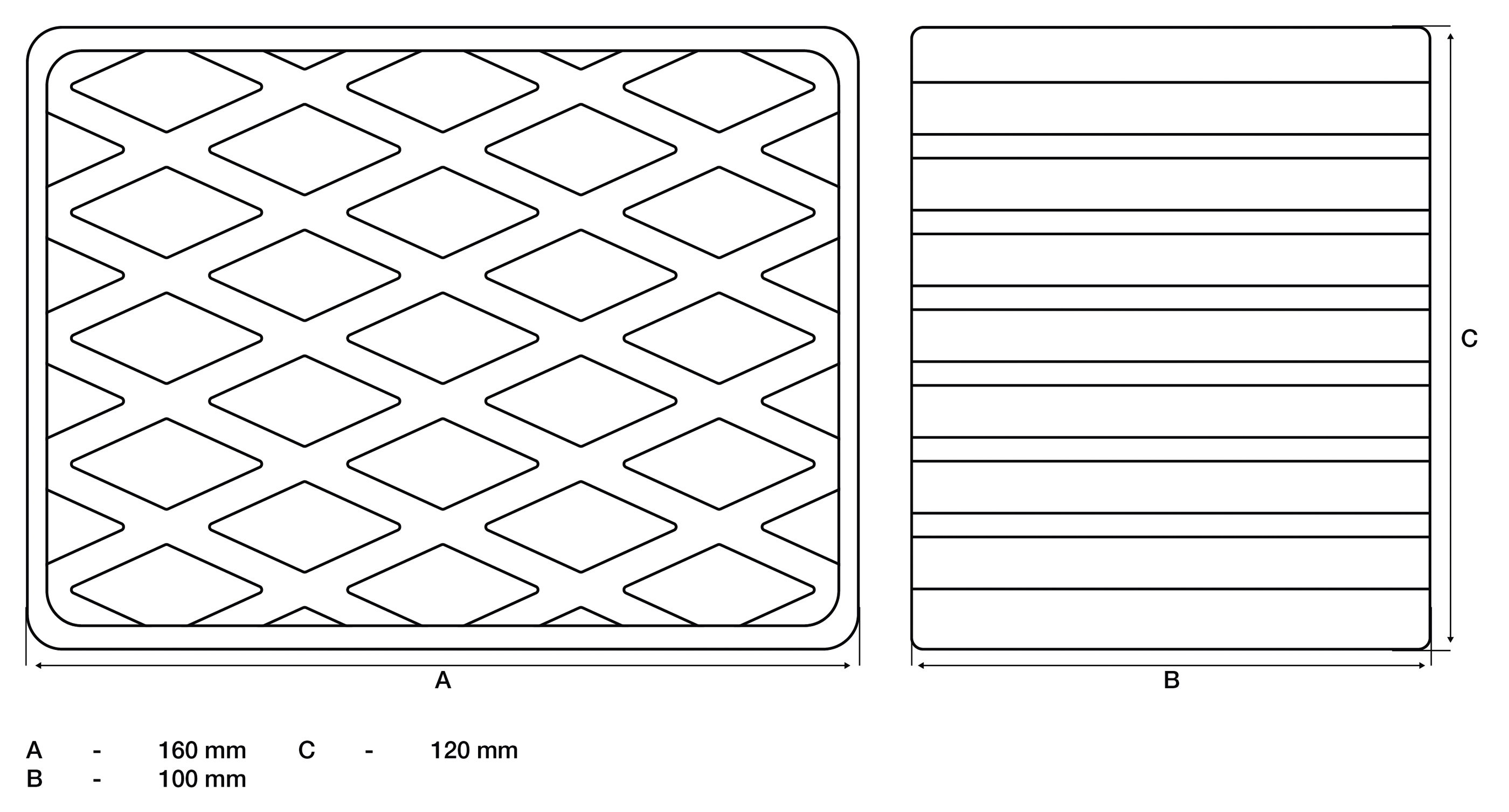 BGS Gummiauflage | für Hebebühnen | 160 x 120 x 100 mm