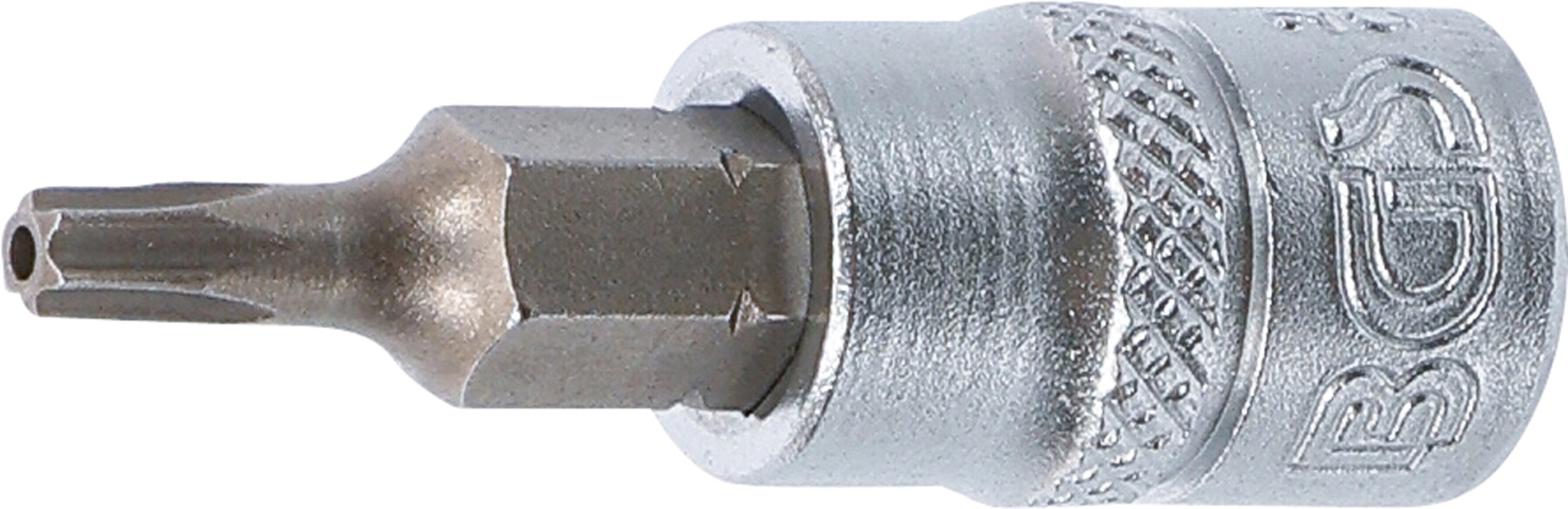 BGS Bit-Einsatz | Antrieb Innenvierkant 6,3 mm (1/4") | T-Profil (für Torx) mit Bohrung T15