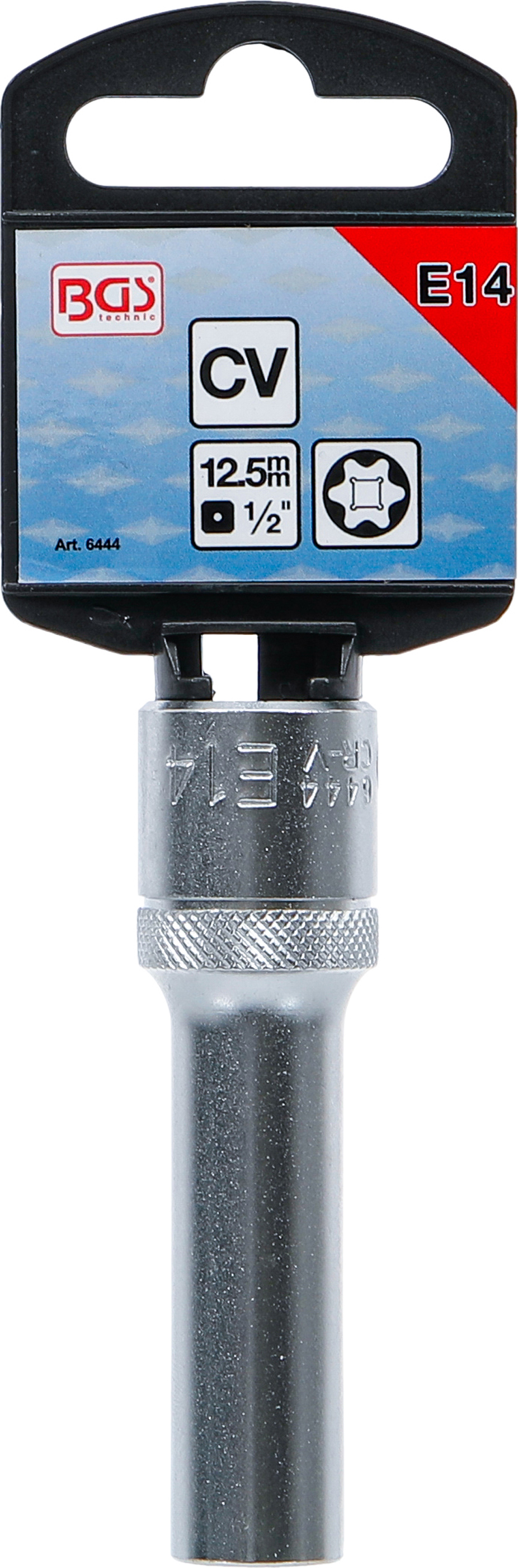 BGS Steckschlüssel-Einsatz E-Profil, tief | Antrieb Innenvierkant 12,5 mm (1/2") | SW E14