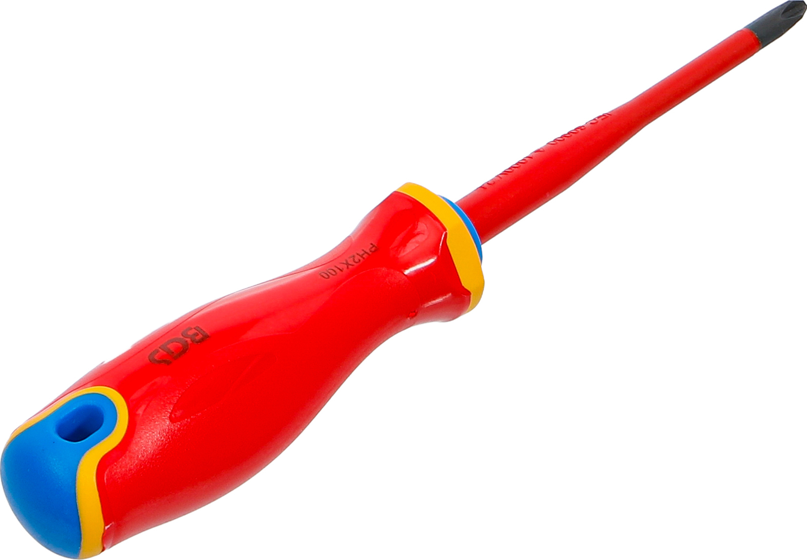 BGS VDE-Schraubendreher | extra dünne Spitze | Kreuzschlitz PH2