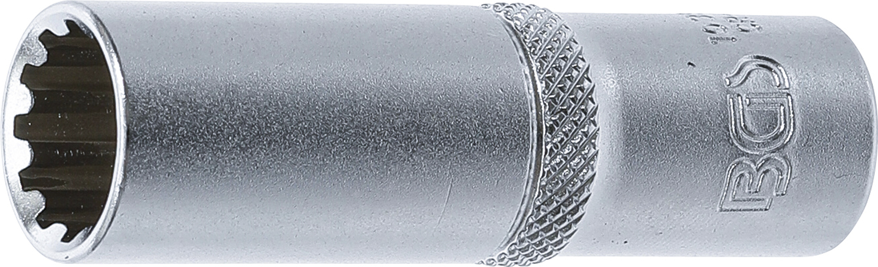 BGS Steckschlüssel-Einsatz Gear Lock, tief | Antrieb Innenvierkant 10 mm (3/8") | SW 13 mm