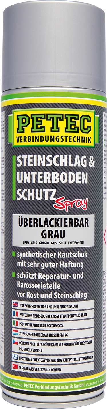 Petec Steinschlagschutz und Unterbodenschutz Spray überlackierbar Grau 500 ml