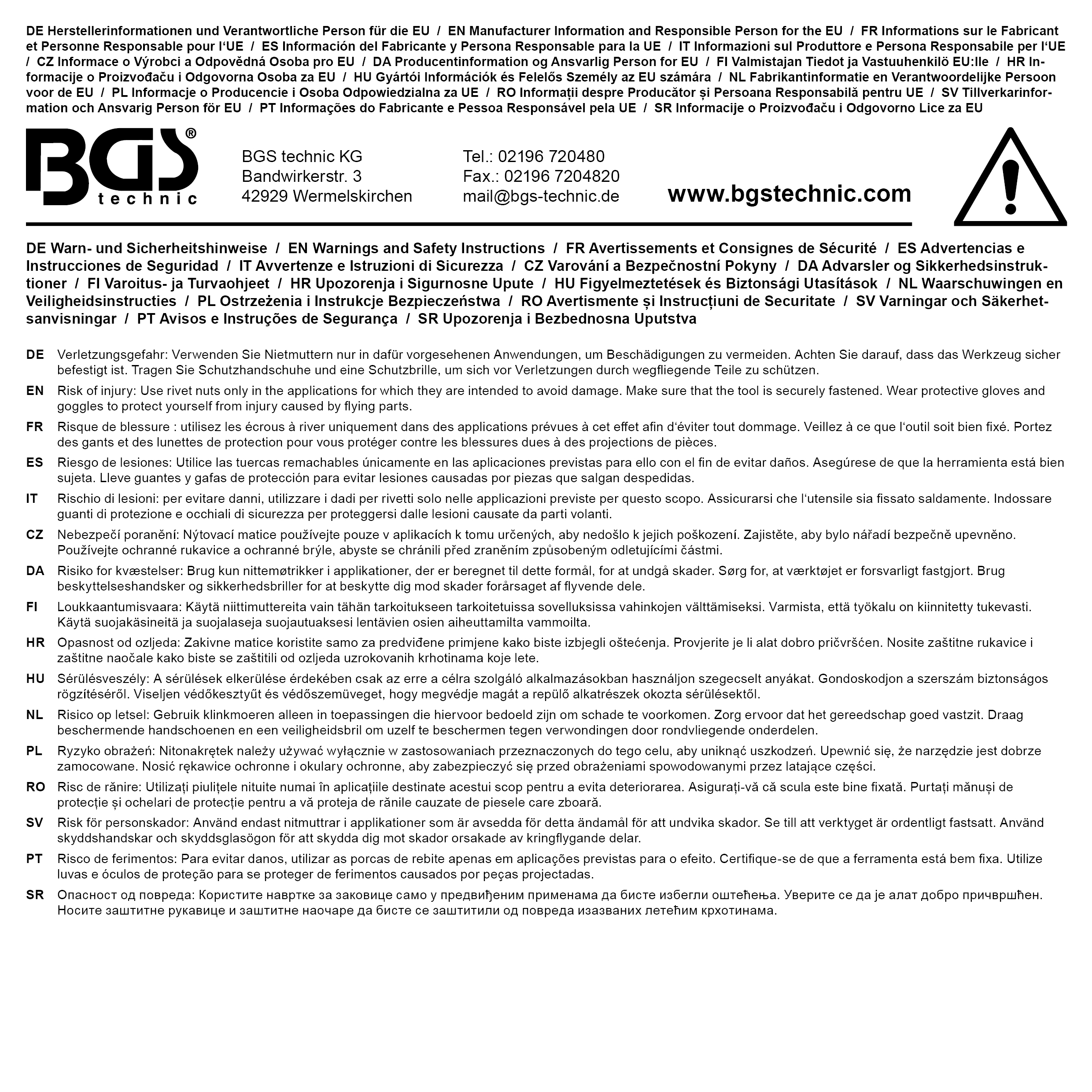 BGS Nietmuttern-Sortiment | verzinkter Stahl | 150-tlg.