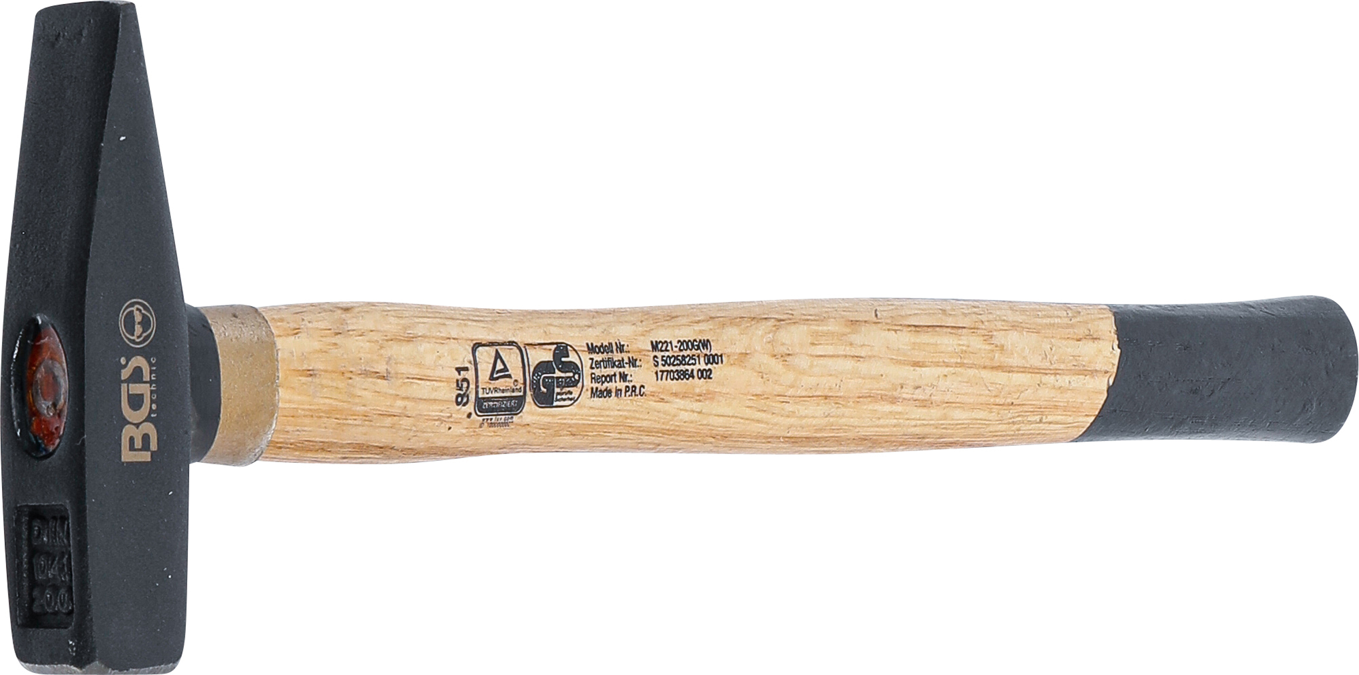 BGS Schlosserhammer | Holz-Stiel | DIN 1041 | 200 g