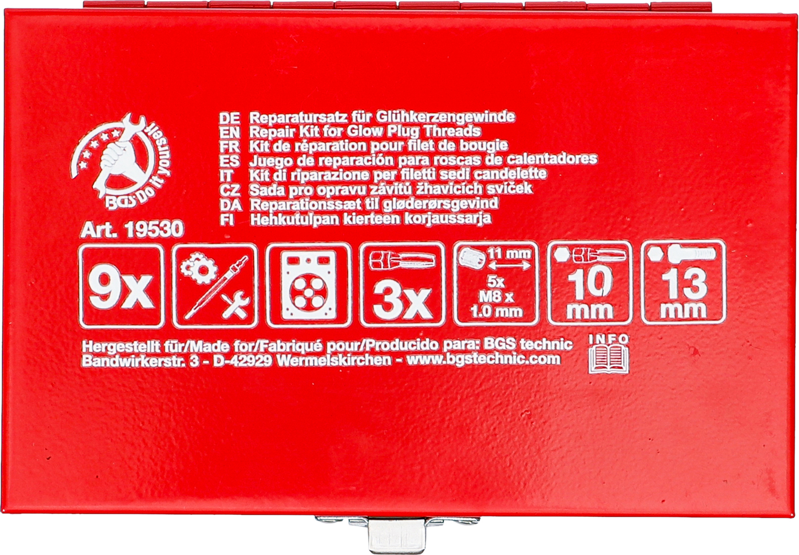 BGS Reparatursatz für Glühkerzengewinde | M8 x 1,0