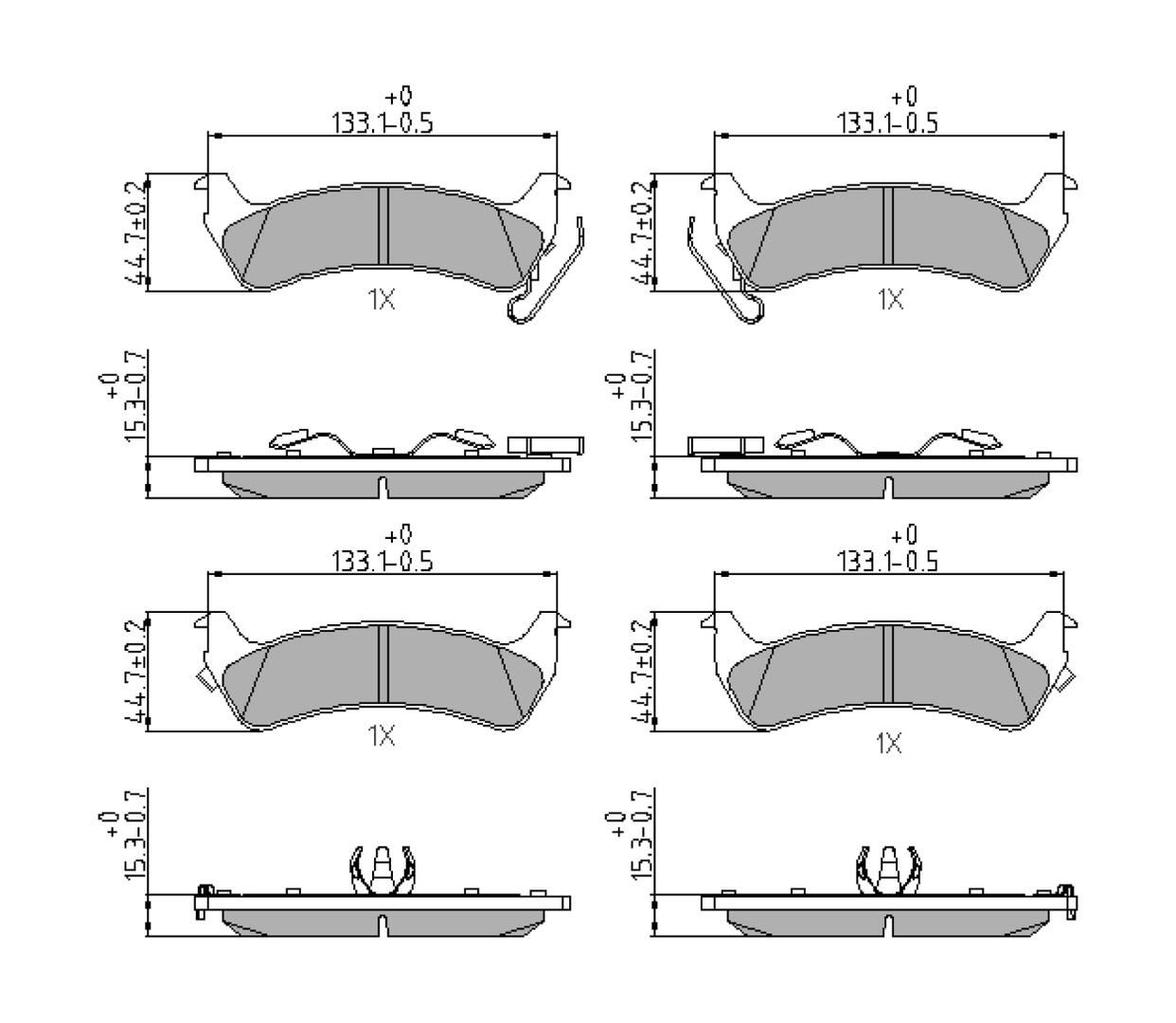 Bremsbelagsatz, Scheibenbremse