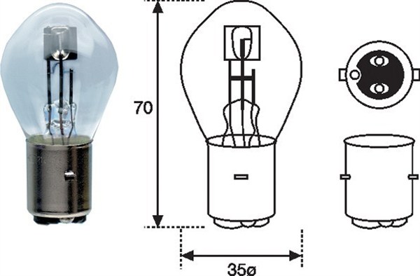 Narva Glühbirne S2 12V 35W BA20D Motorrad Moped Scheinwerferlampe