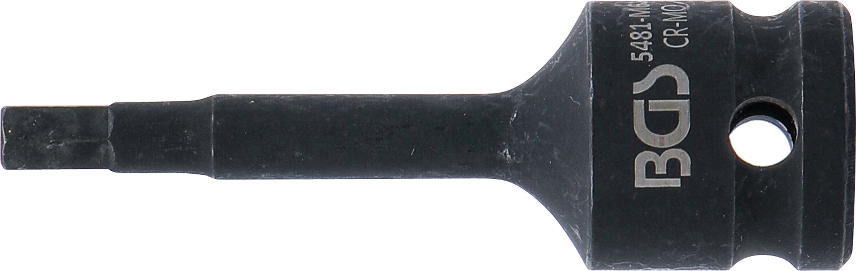 BGS Kraft-Bit-Einsatz | Länge 75 mm | Antrieb Innenvierkant 12,5 mm (1/2") | Innensechskant 6 mm