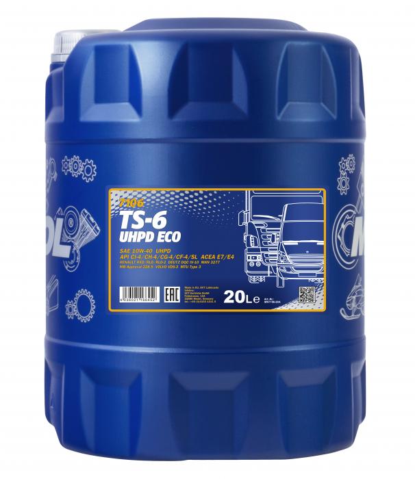 10W-40 Mannol 7106 TS-6 UHPD Eco LKW Motoröl 20 Liter