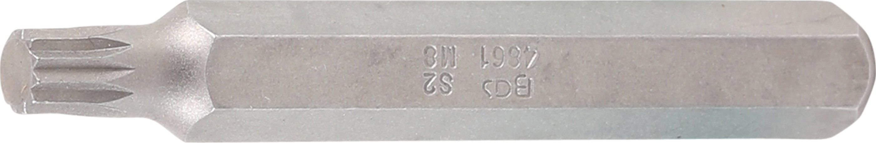 BGS Bit | Länge 75 mm | Antrieb Außensechskant 10 mm (3/8") | Innenvielzahn (für XZN) M8