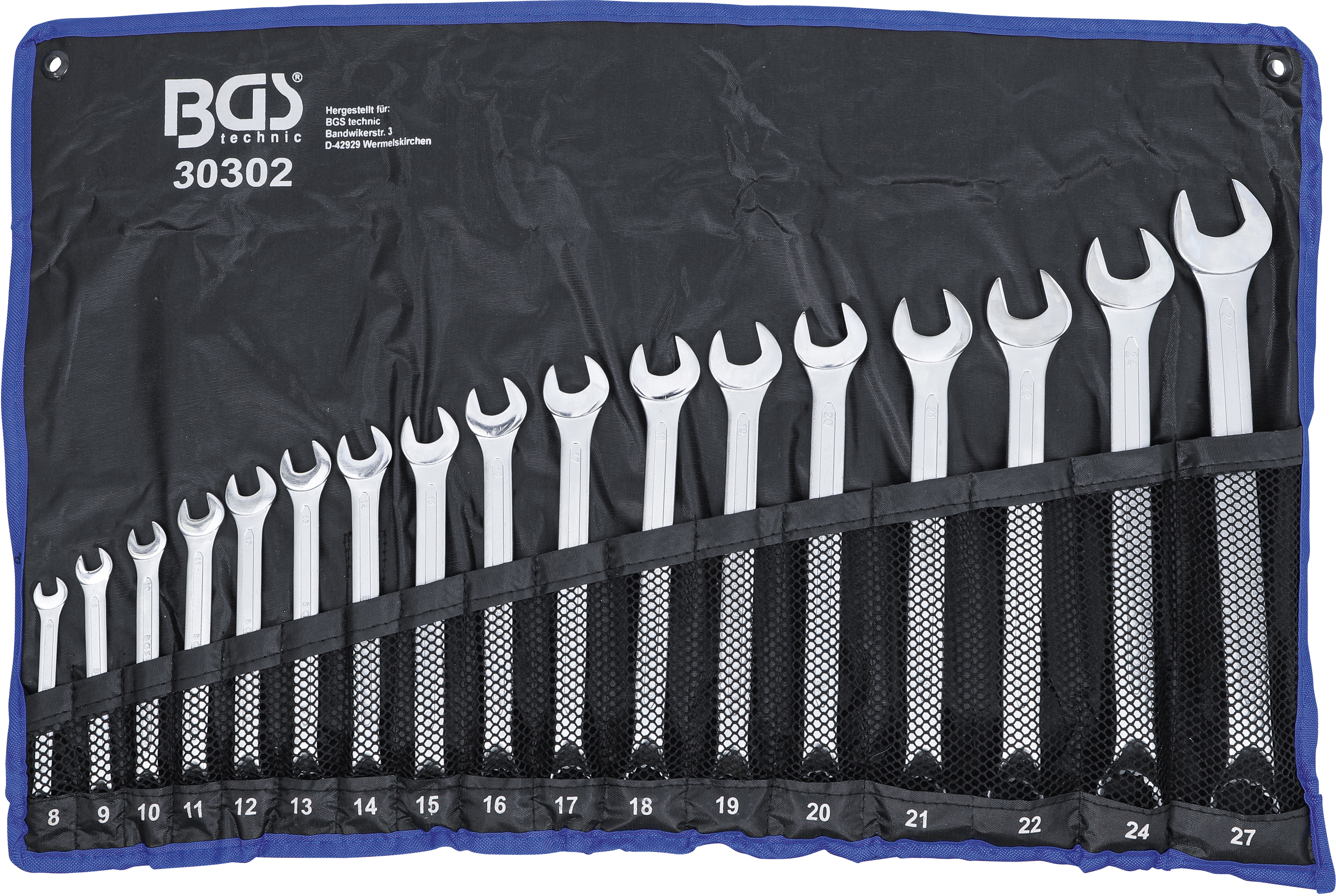 BGS Maul-Ringschlüssel-Satz | gekröpft | SW 8 - 27 mm | 17-tlg.