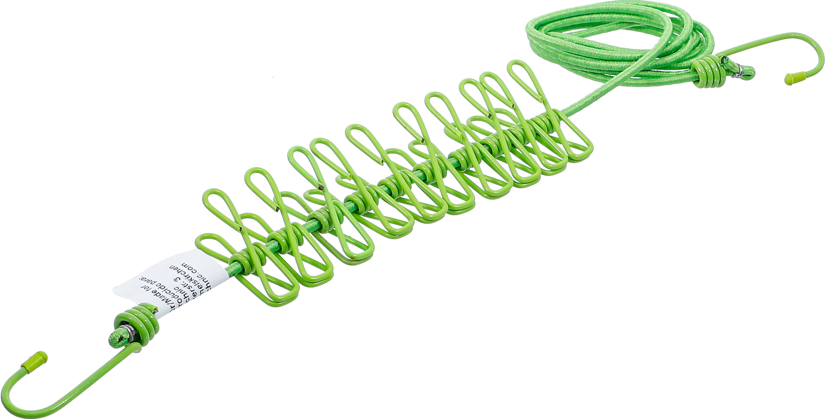 BGS Wäscheleine | flexibel | 1,9 - 2,4 m | mit 10 Clips