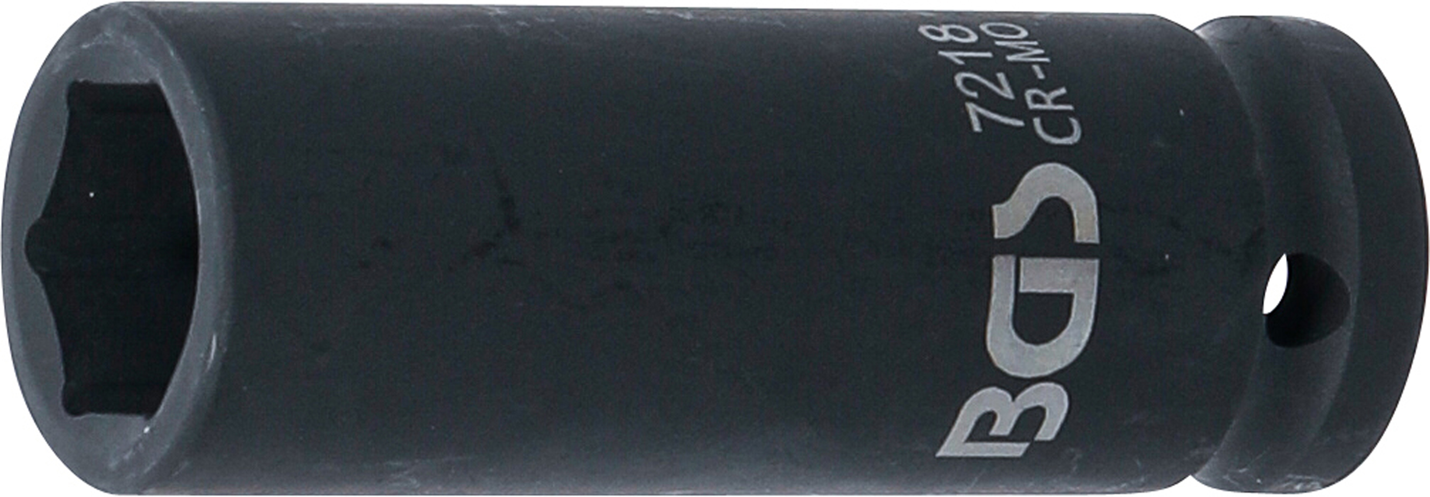 BGS Kraft-Steckschlüssel-Einsatz Sechskant, tief | Antrieb Innenvierkant 12,5 mm (1/2") | SW 18 mm