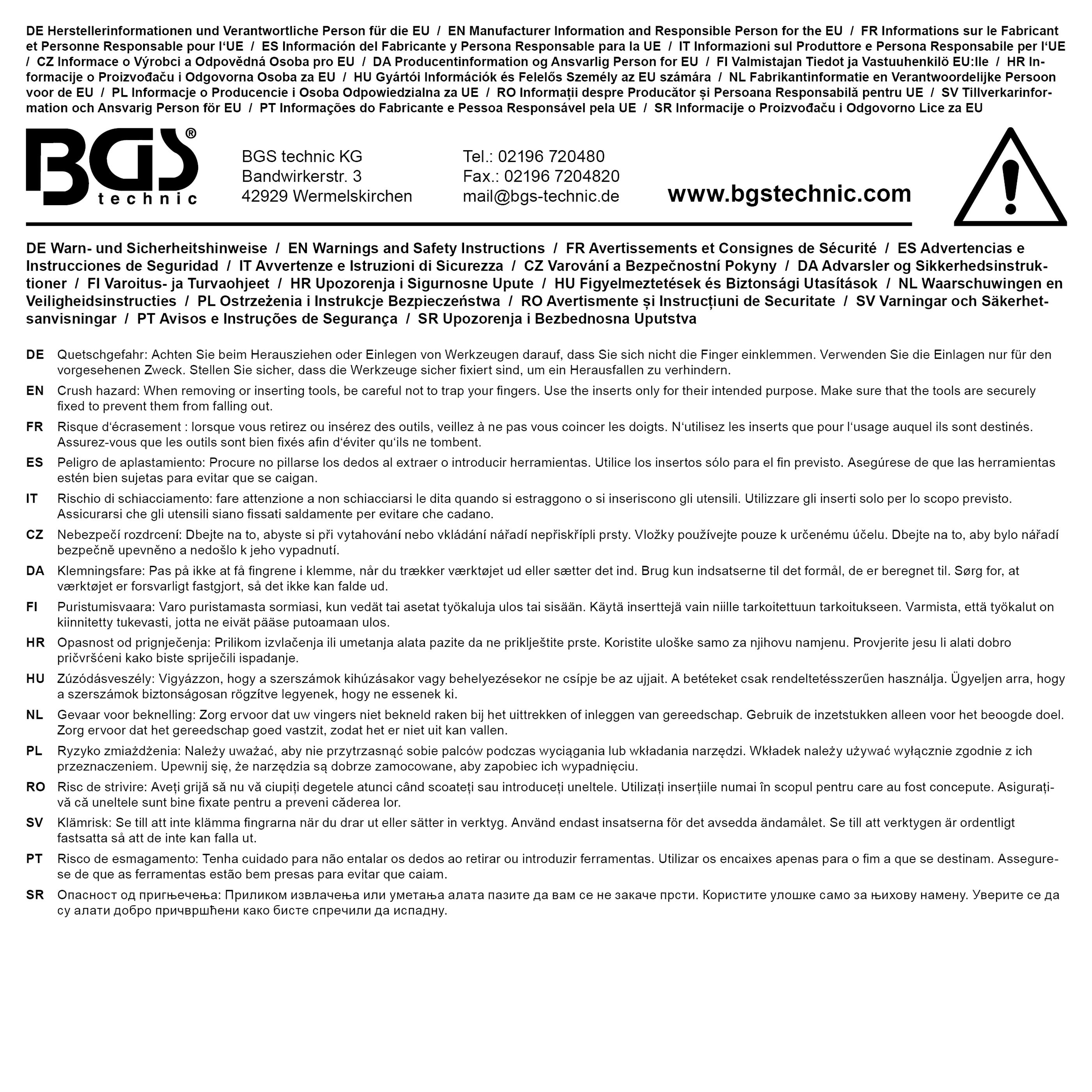 BGS Werkstattwageneinlage 2/3 | leer | für Art. 4079