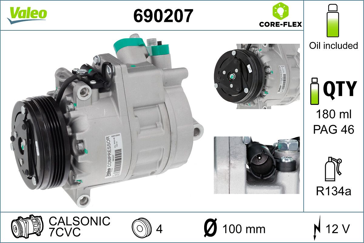 Kompressor, Klimaanlage “VALEO  , 7CVC , CALSONIC ”