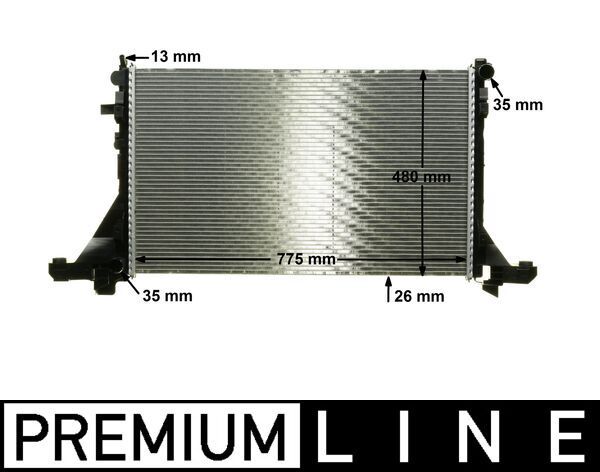 Kühler, Motorkühlung “MAHLE Kühlrippen gelötet , 780 mm, 490 mm”