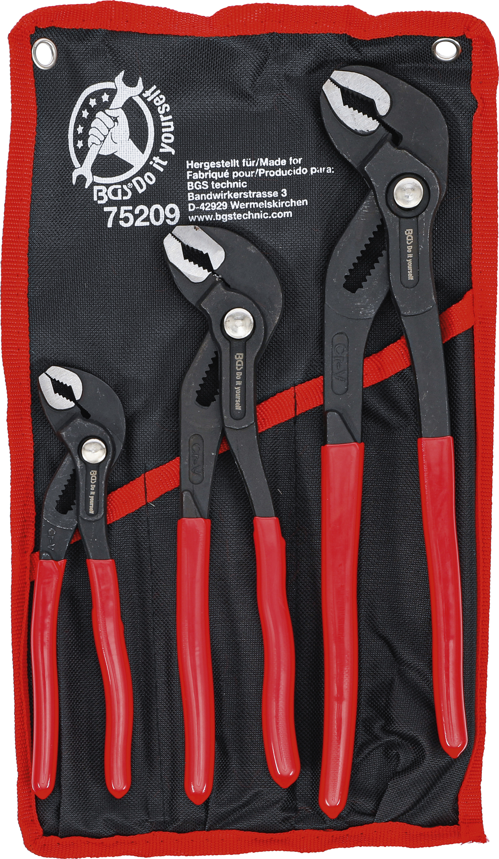 BGS Wasserpumpenzangen-Satz | 175 / 240 / 300 mm | 3-tlg.