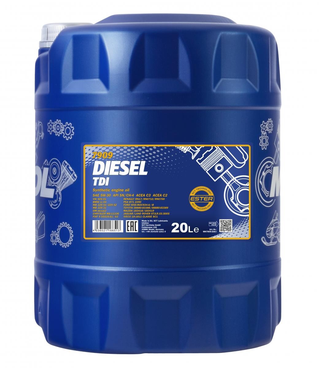 5W-30 Mannol 7909 Diesel TDI Motoröl 20 Liter
