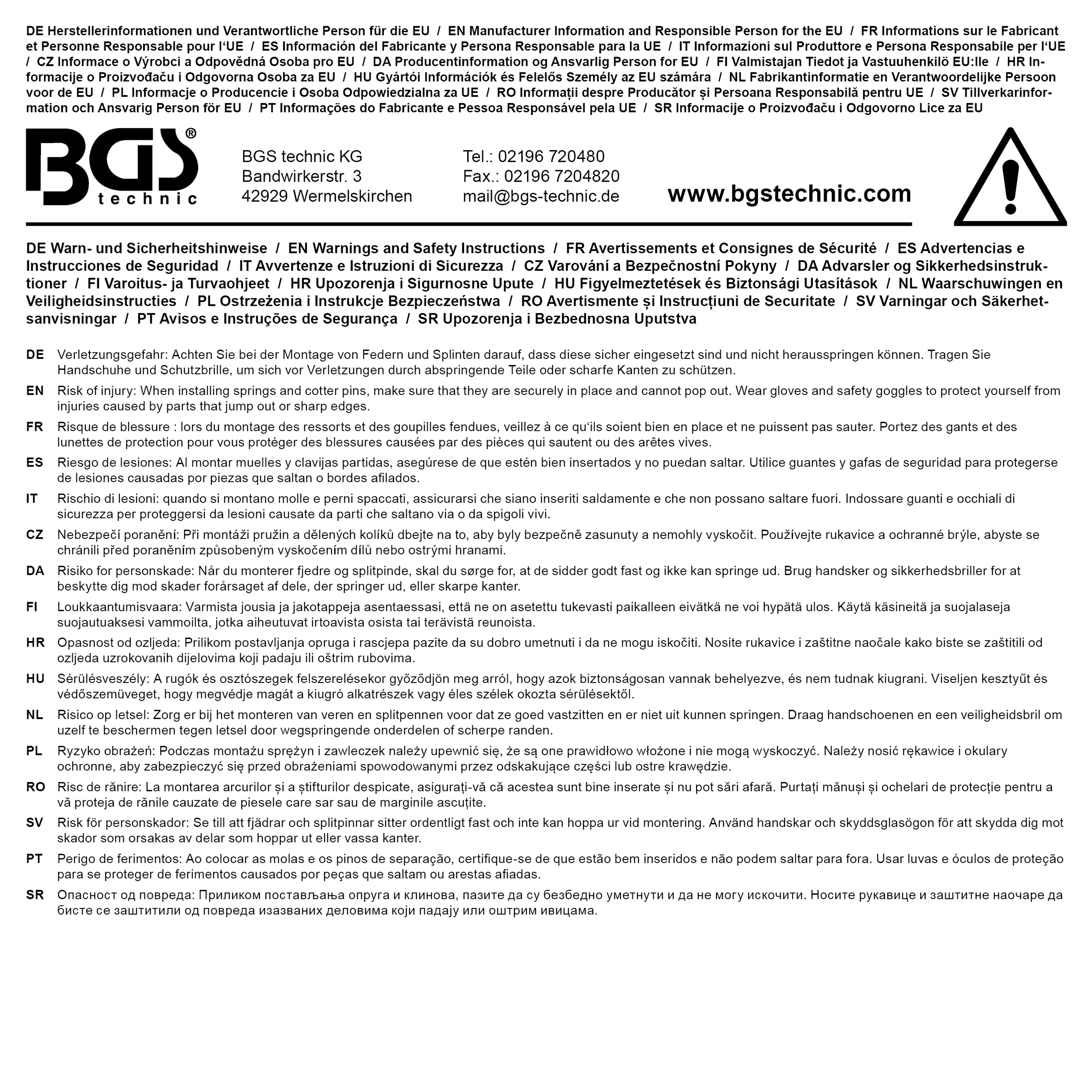 BGS Sicherungsbolzen-Sortiment | 60-tlg.