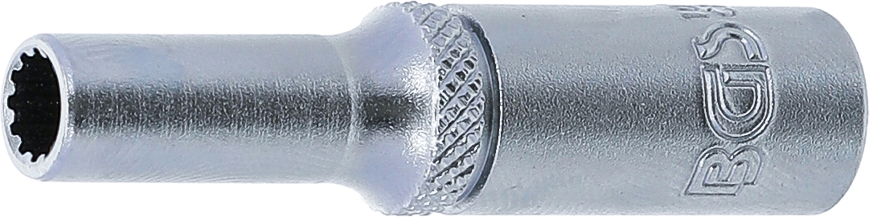 BGS Steckschlüssel-Einsatz Gear Lock, tief | Antrieb Innenvierkant 6,3 mm (1/4") | SW 5 mm